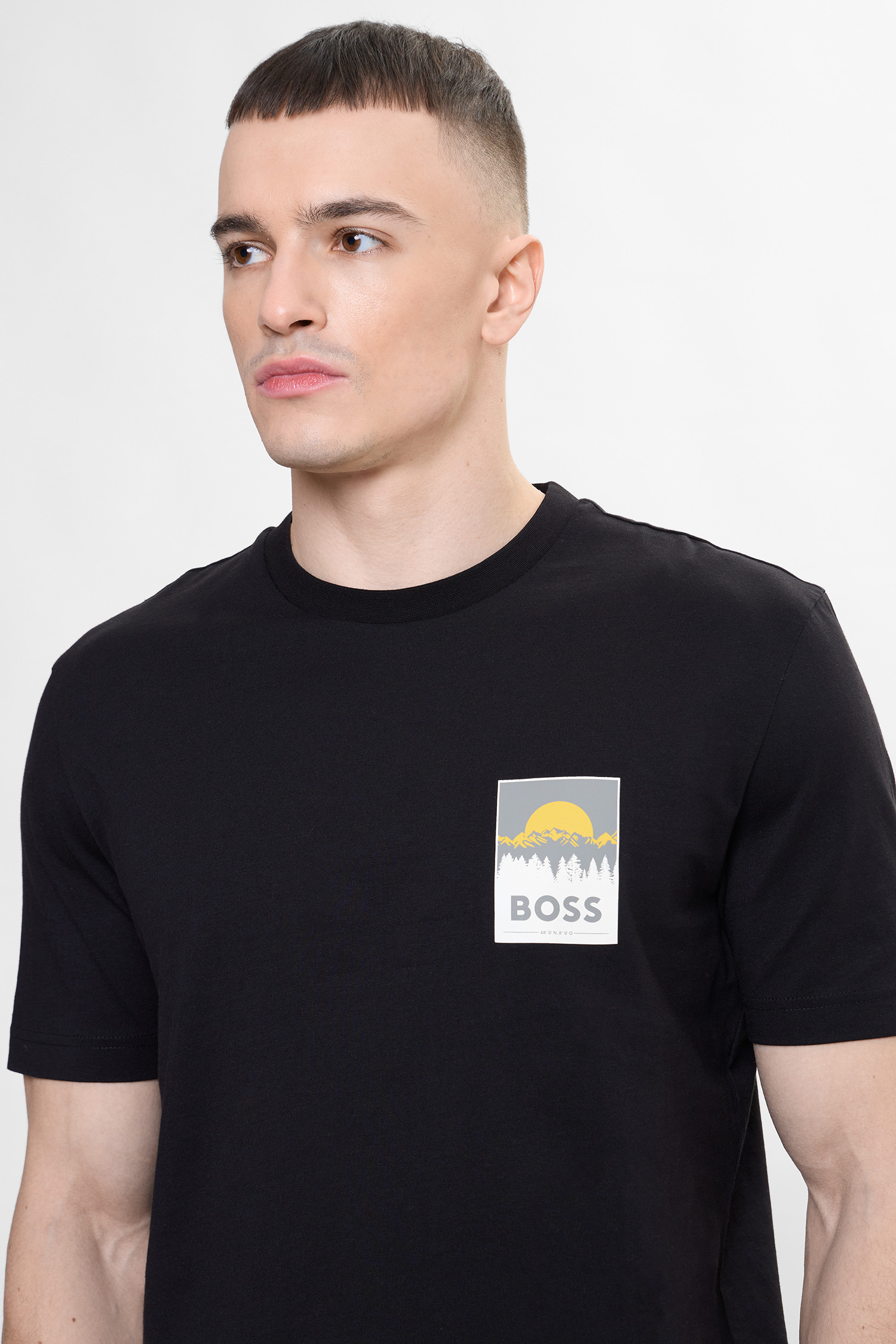 Чоловіча чорна футболка BOSS Orange 50556023;001
