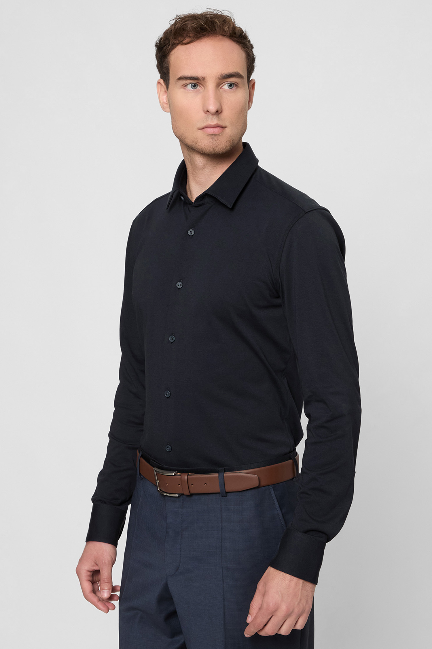 Мужская темно-синяя рубашка BOSS 50474283;404