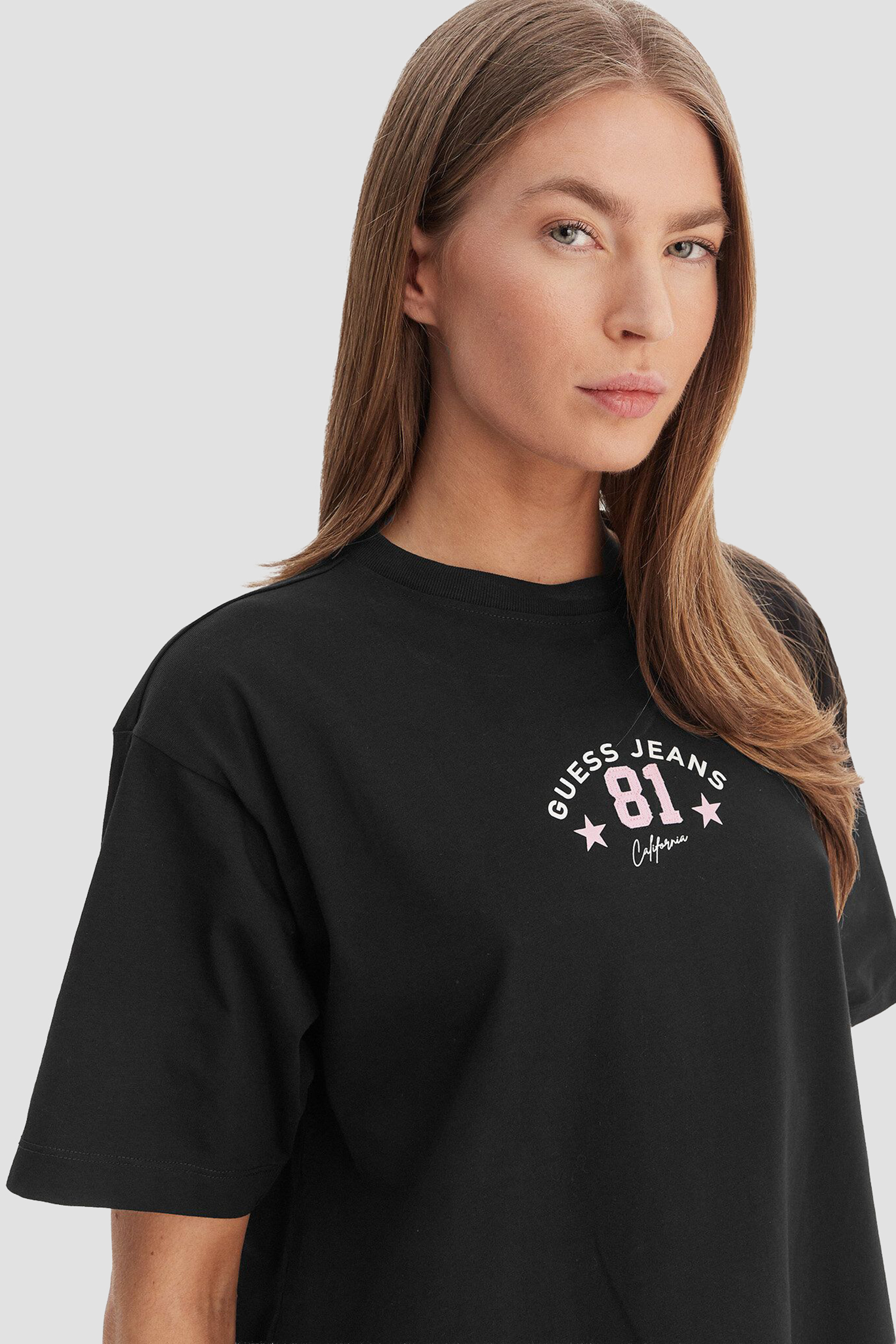 Жіноча чорна футболка Guess Jeans W6RI20.K8HM0;JBLK