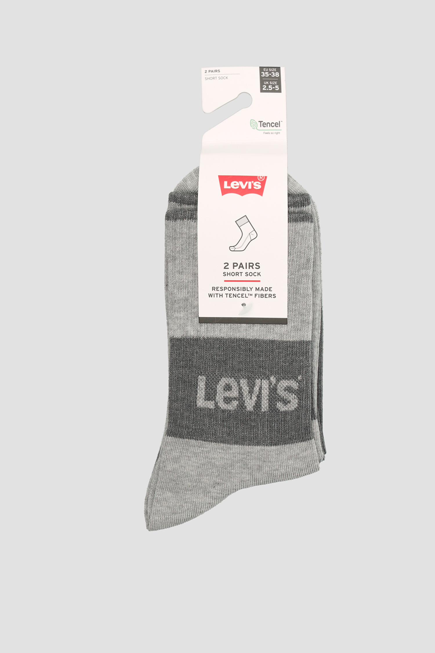 Сірі шкарпетки для підлітків (2 пари) Levi’s® 701205113;001