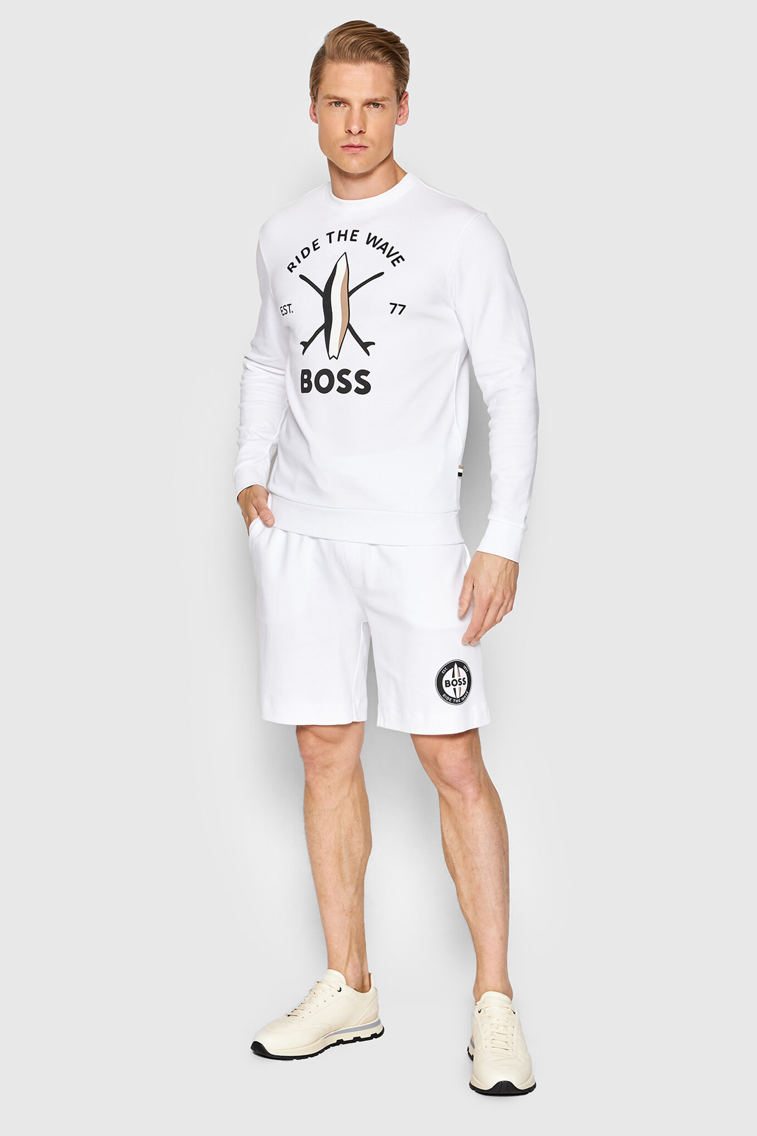 Чоловічі білі шорти BOSS 50469223;100