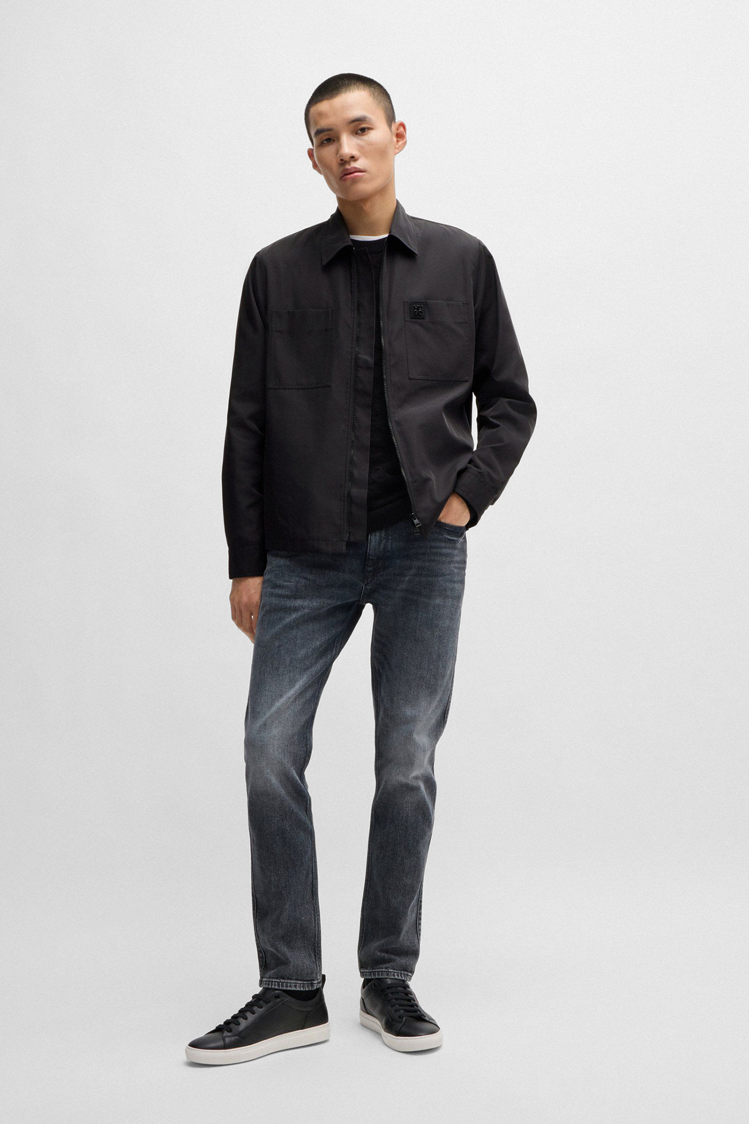 Мужская черная рубашка-пальто HUGO 50520058;001