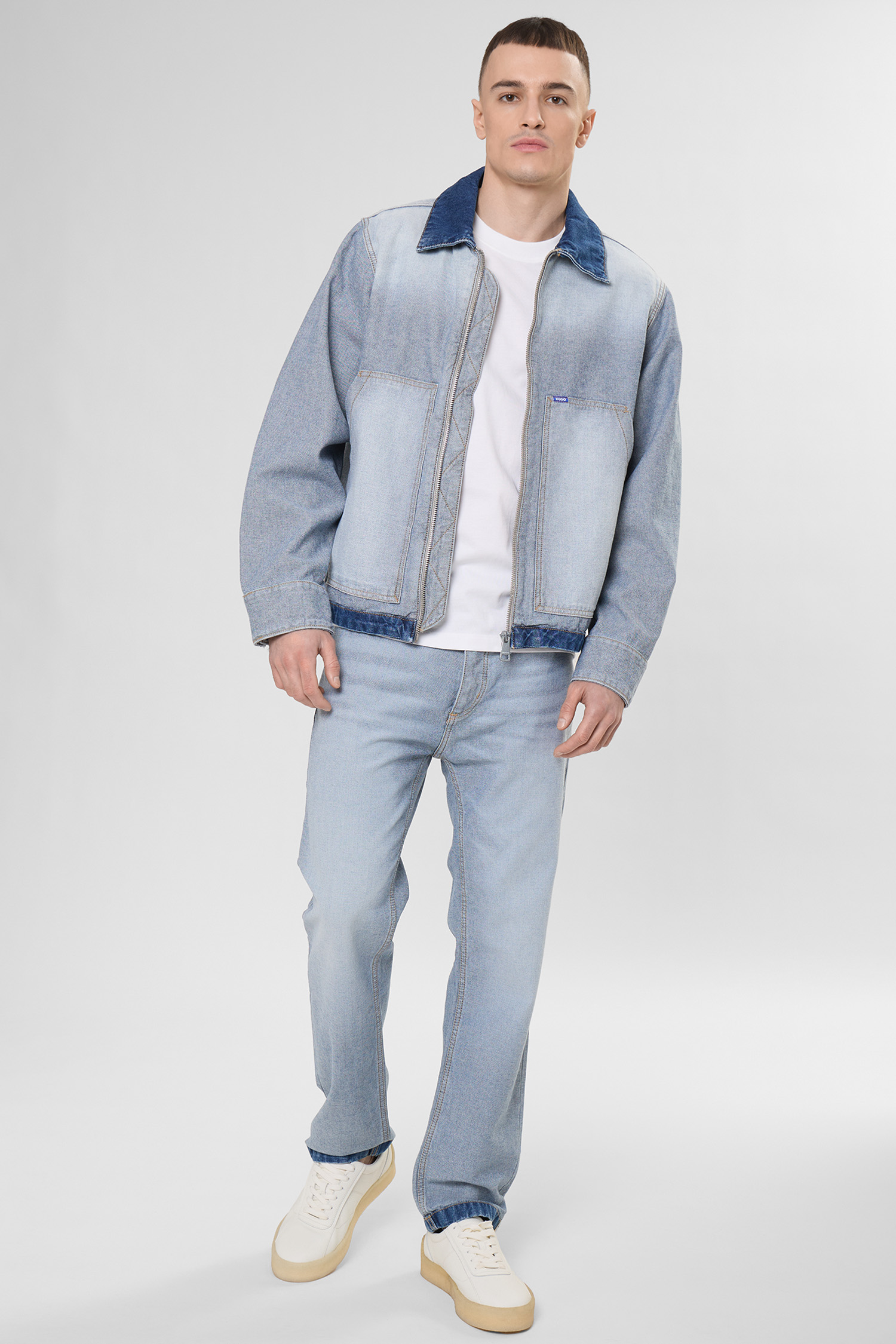 Чоловіча блакитна джинсова куртка HUGO BLUE 50553455;459