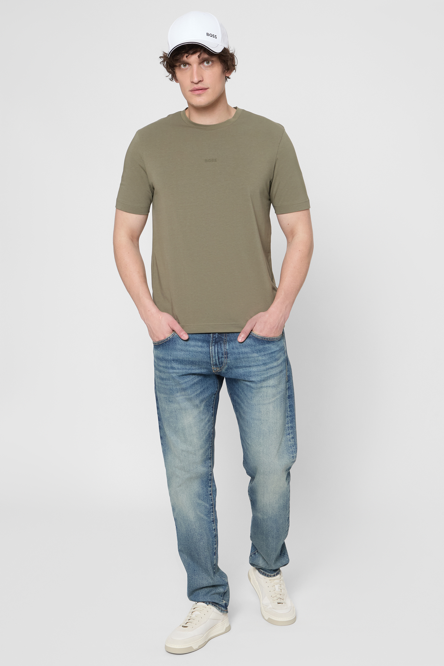 Мужская зеленая футболка BOSS 50473278;342