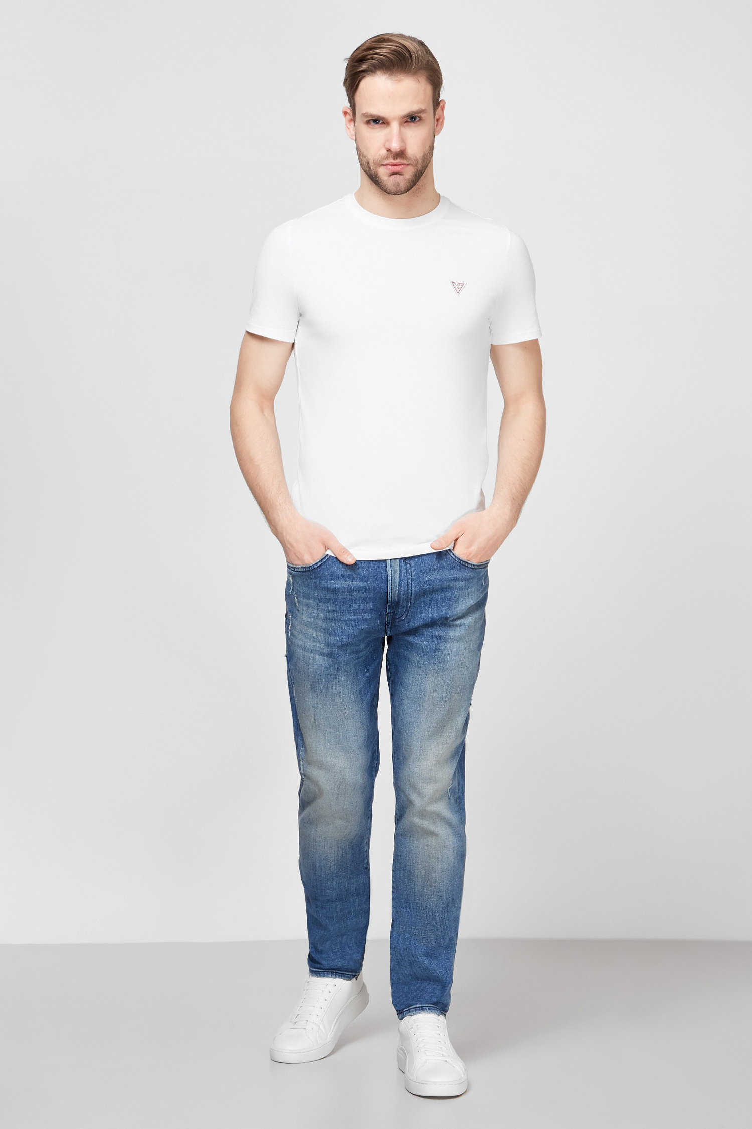 Мужская белая футболка Guess M1RI36.I3Z11;TWHT