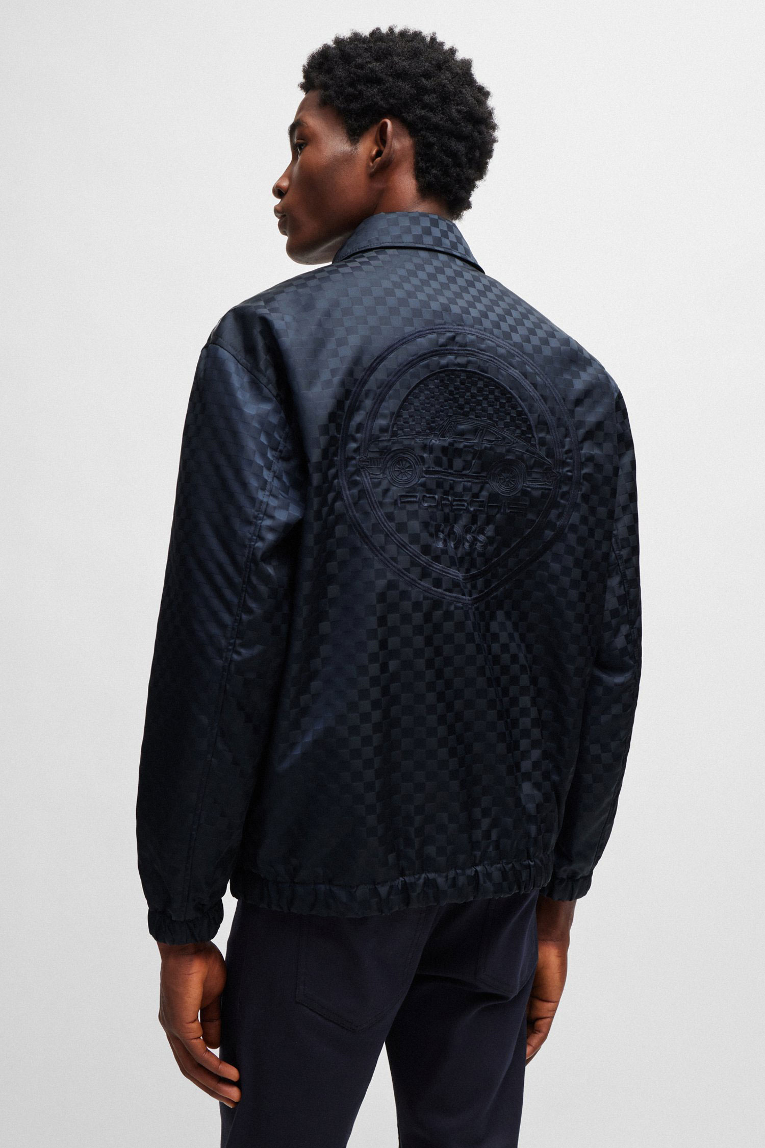 Чоловіча темно-синя куртка з візерунком Boss x Porsche BOSS