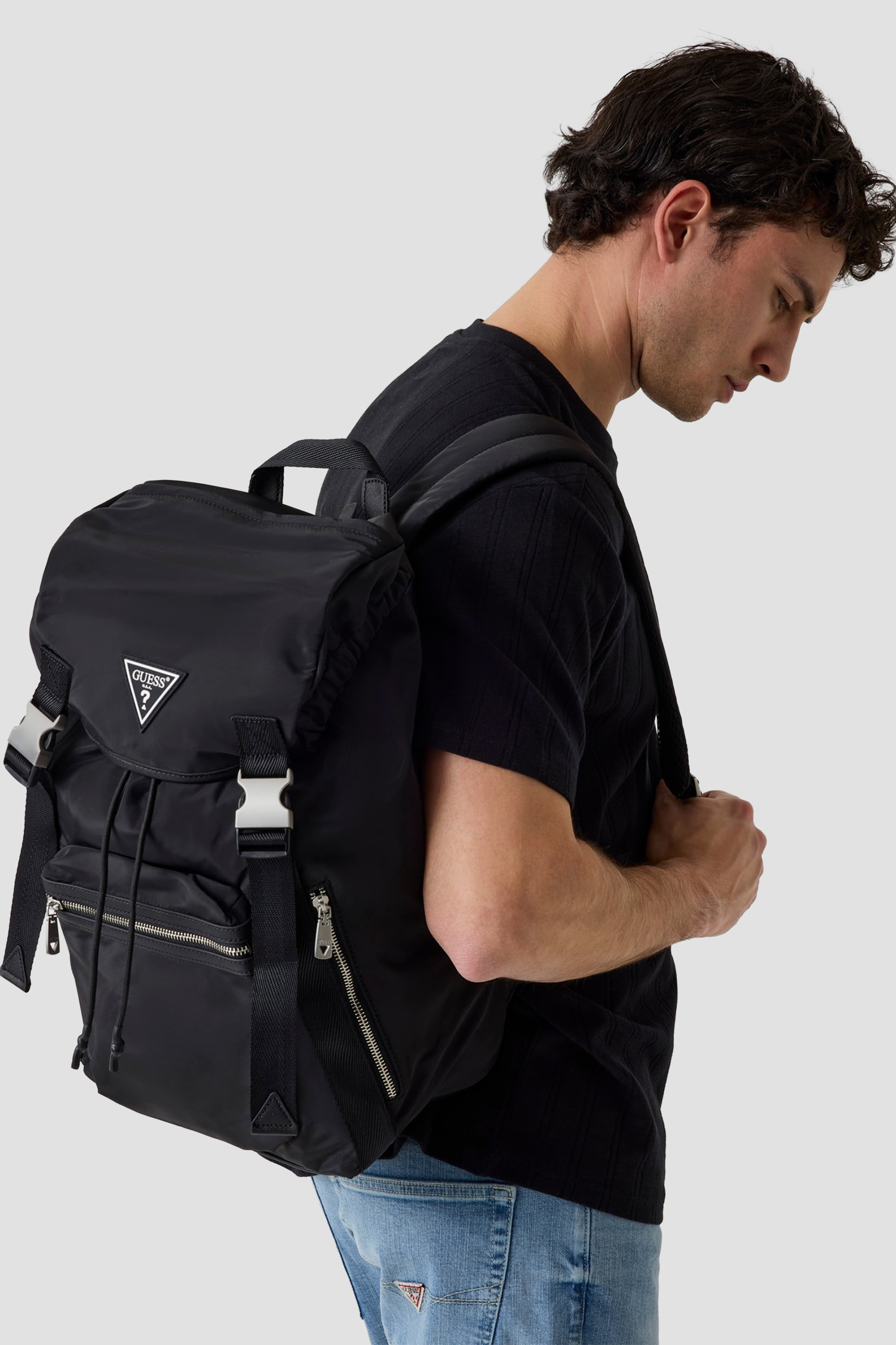 Мужской черный рюкзак Guess HMBENY.P6311;BLA