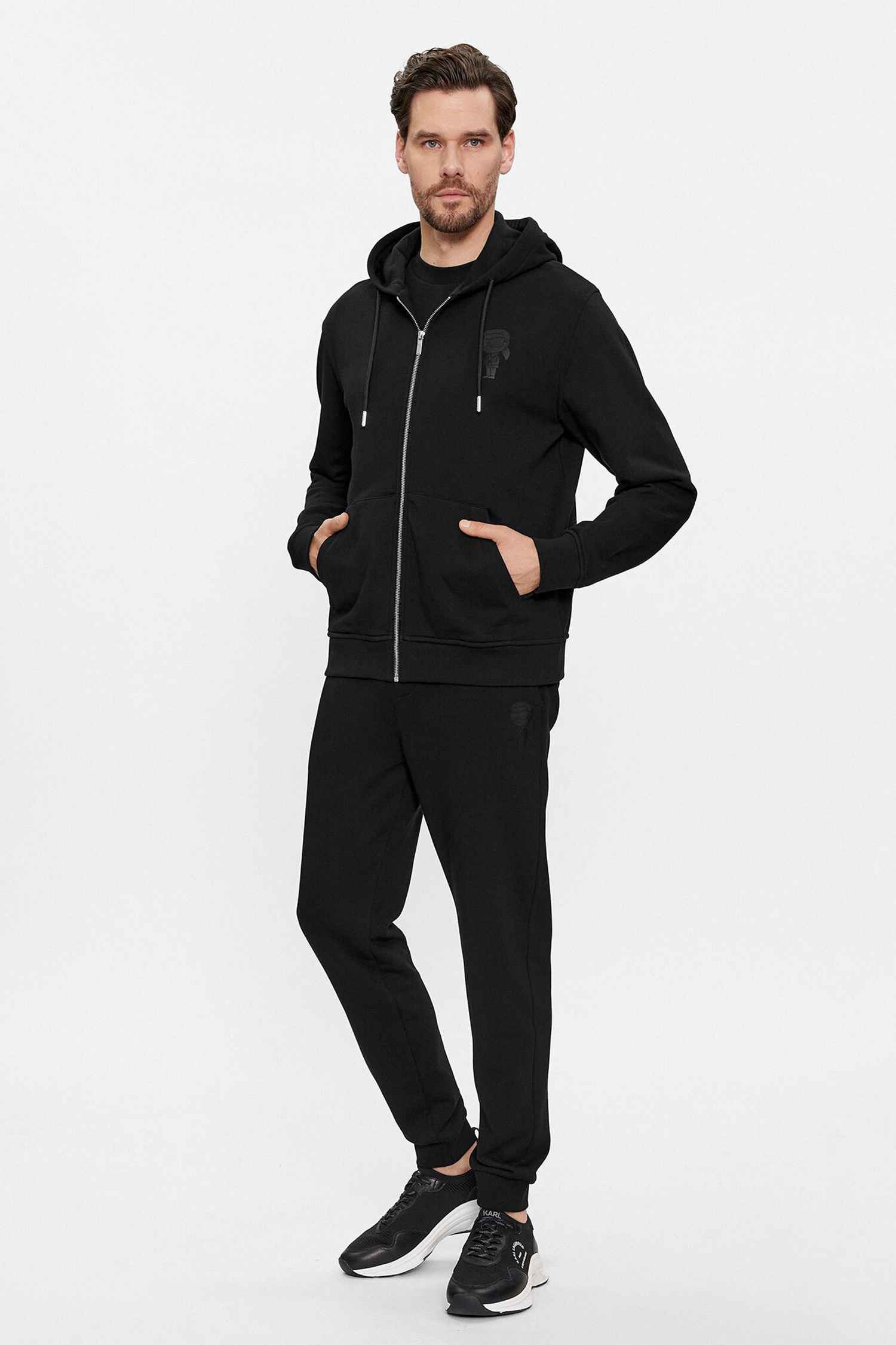 Мужская черная кофта на молнии Karl Lagerfeld 541900.705401;990