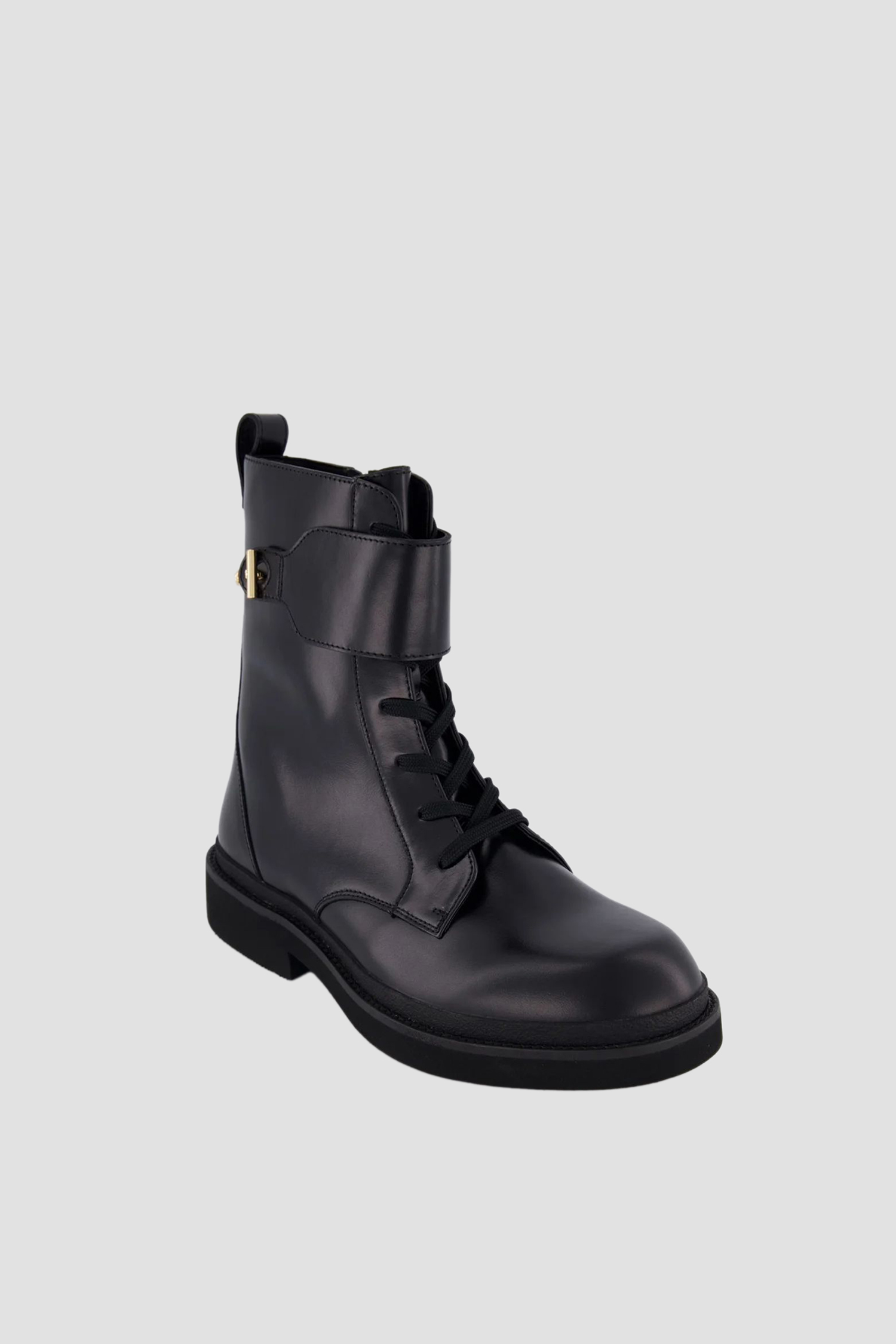 Женские черные кожаные ботинки BOSS 50573124;001