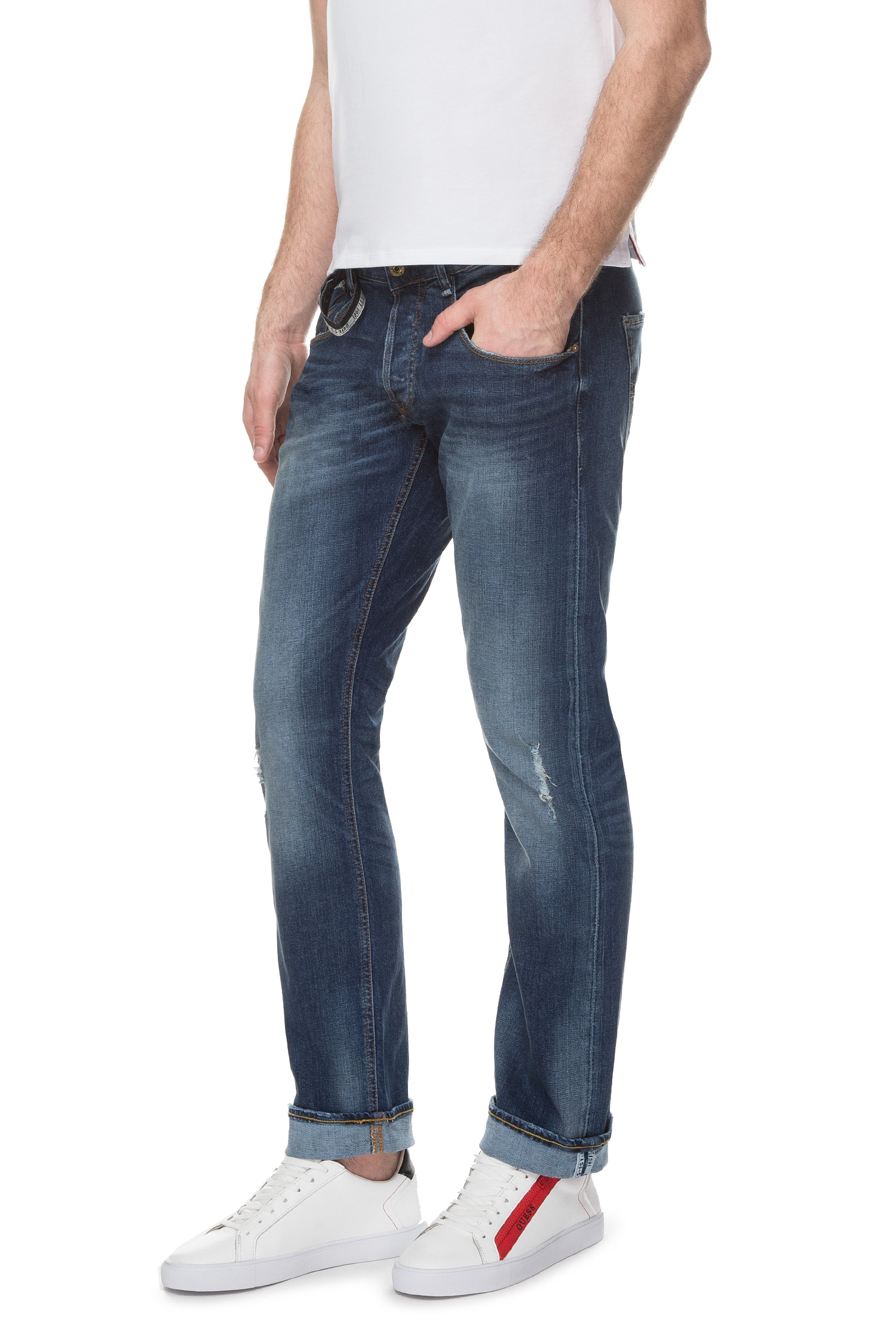 Мужские синие джинсы VERMONT Slim Straight Guess M91AS3.D3HY1;RVER