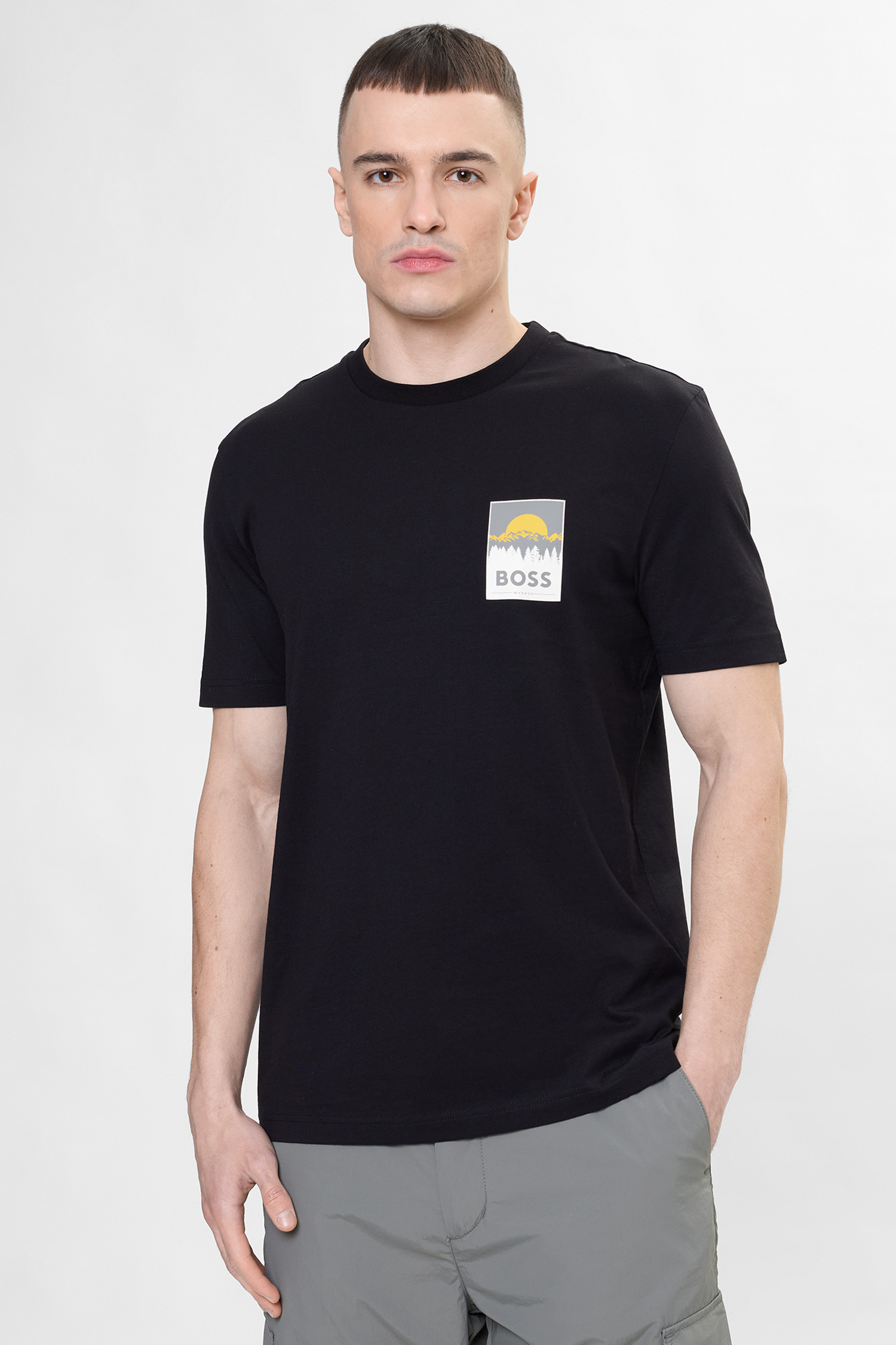 Чоловіча чорна футболка BOSS Orange 50556023;001