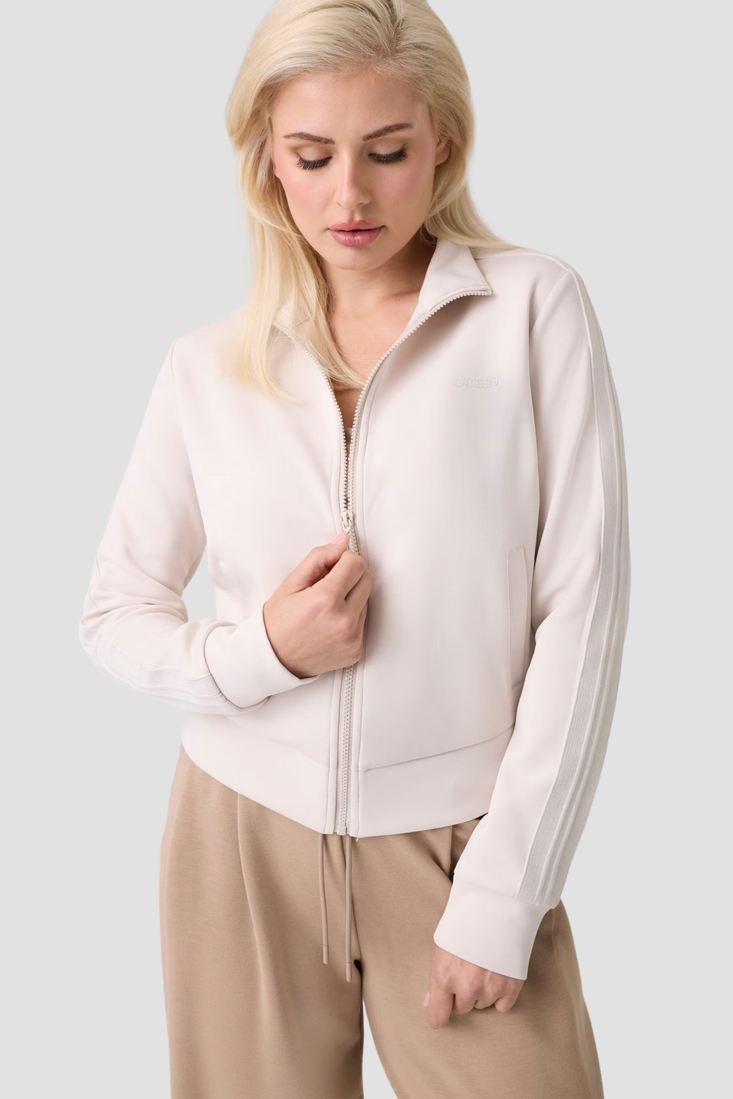 Жіноча бежева спортивна кофта Guess V6YQ15.K4305;G9B8
