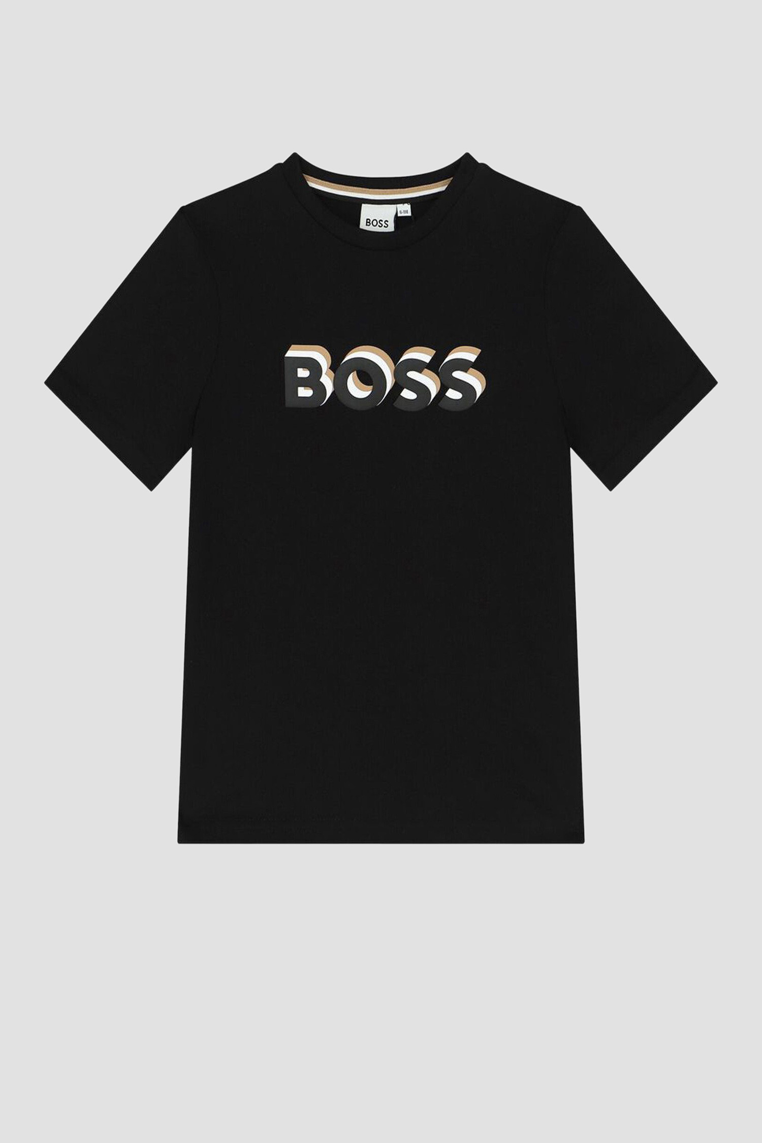 Детская черная футболка BOSS kids J50723;09B