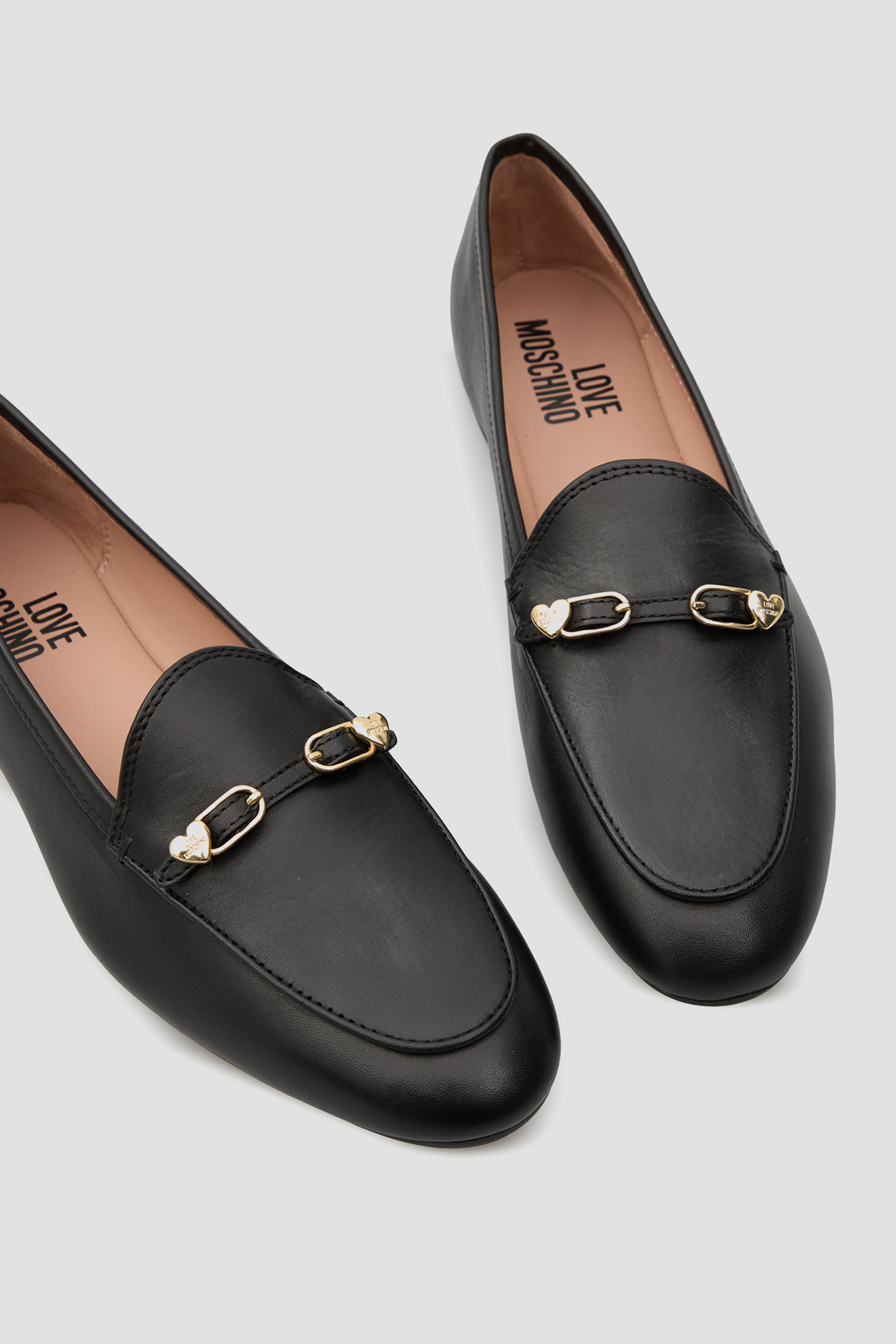 Жіночі чорні шкіряні лофери Moschino JA10031G1O.IE0;000