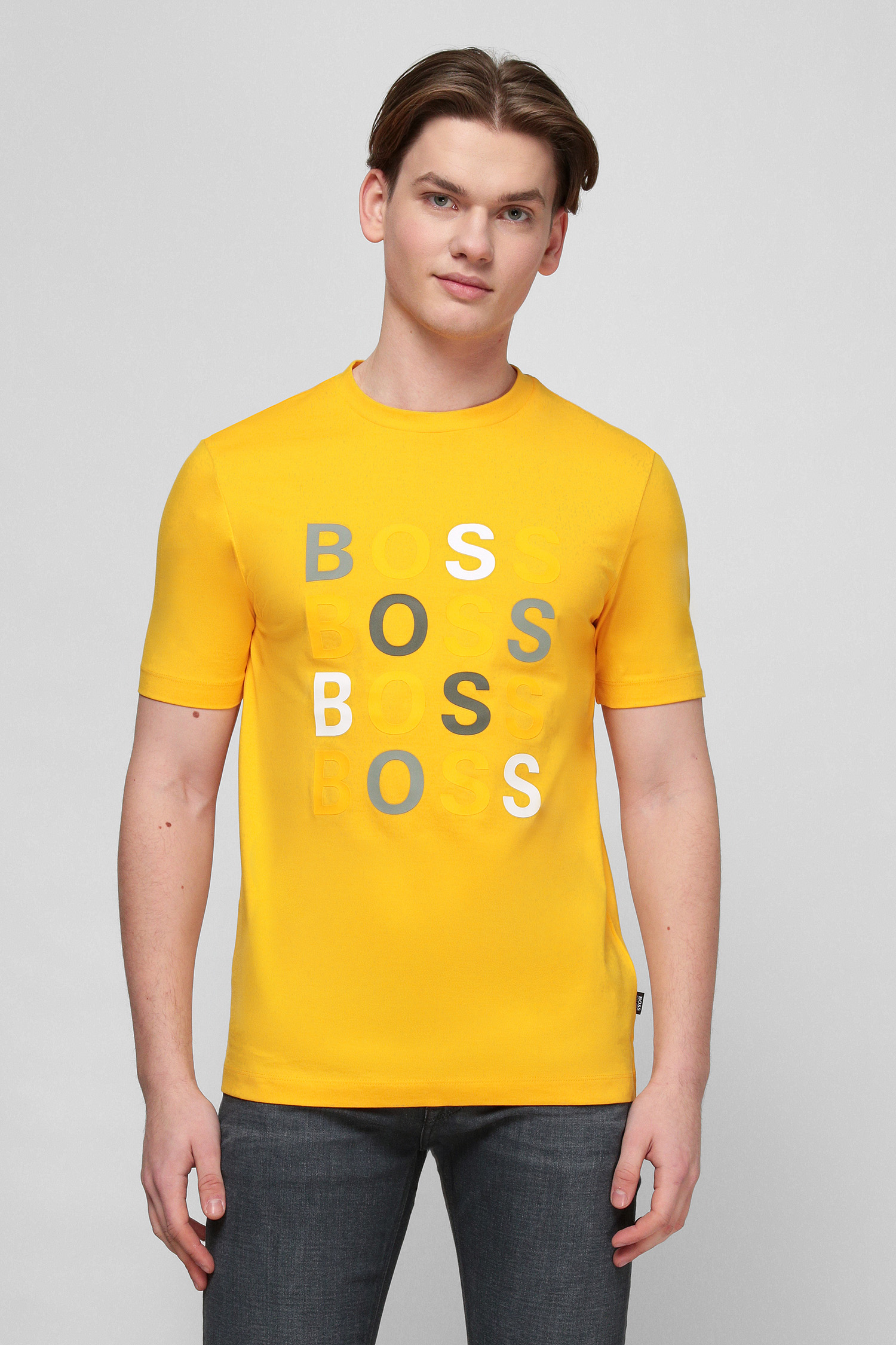 Желтая футболка для парней BOSS 50462552;722