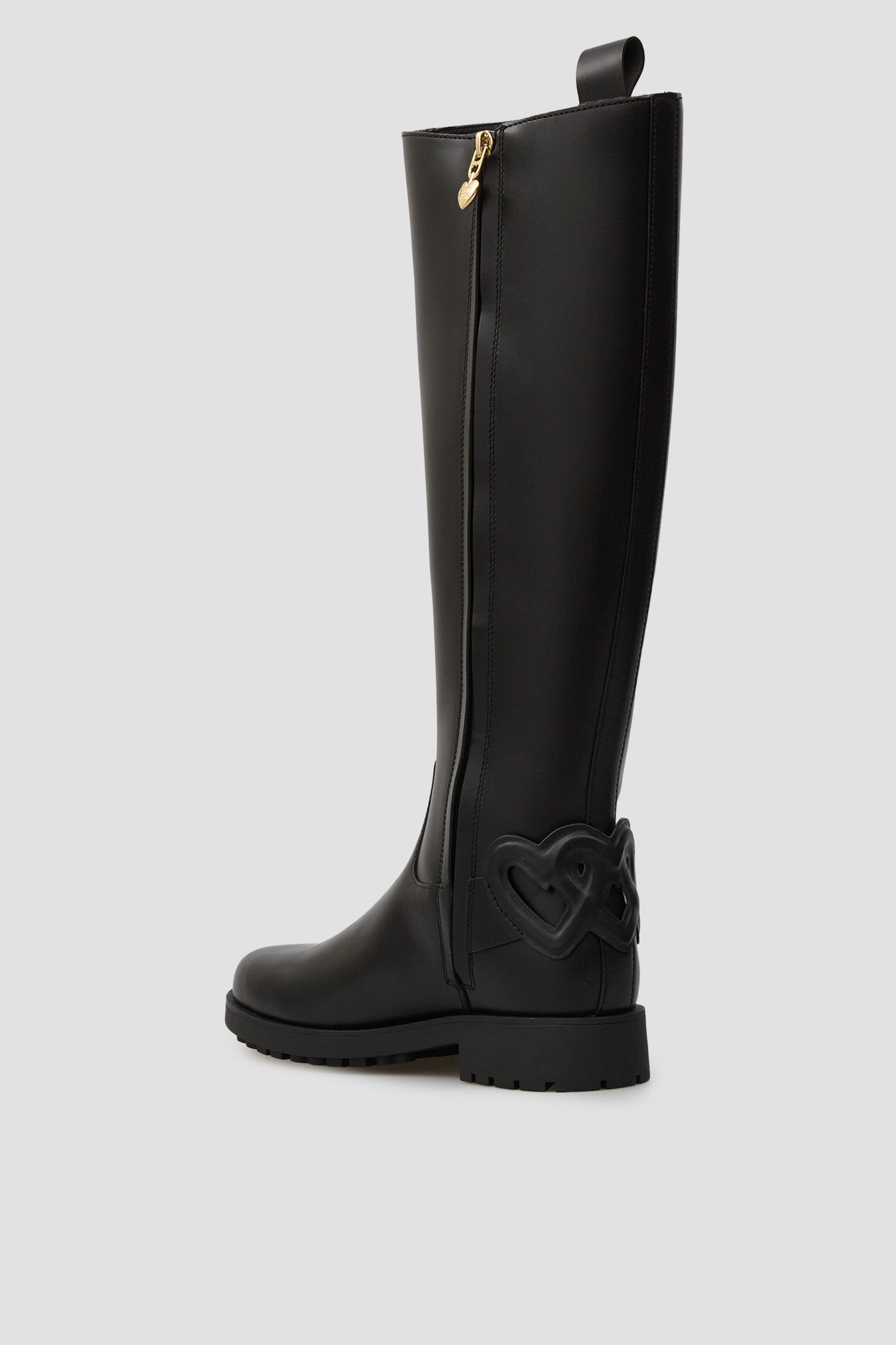 Женские черные кожаные сапоги Moschino JA26064G0N.IA0;000