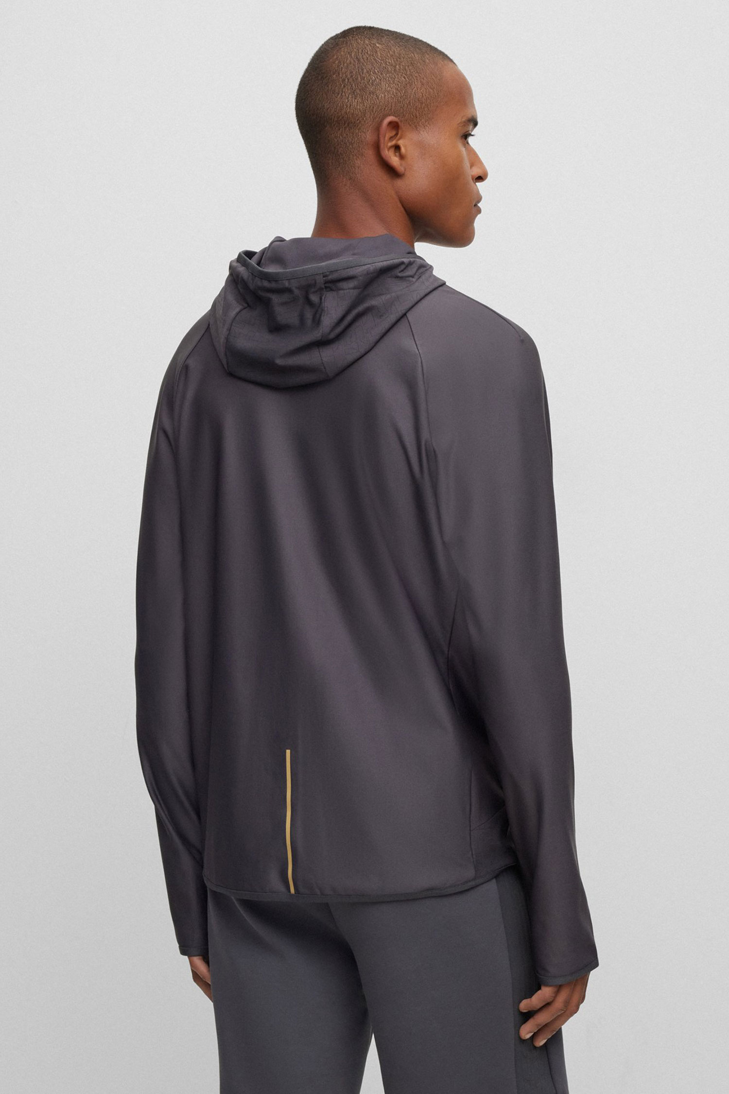 Чоловіча темно-сіра кофта на блискавці BOSS 50493465;027