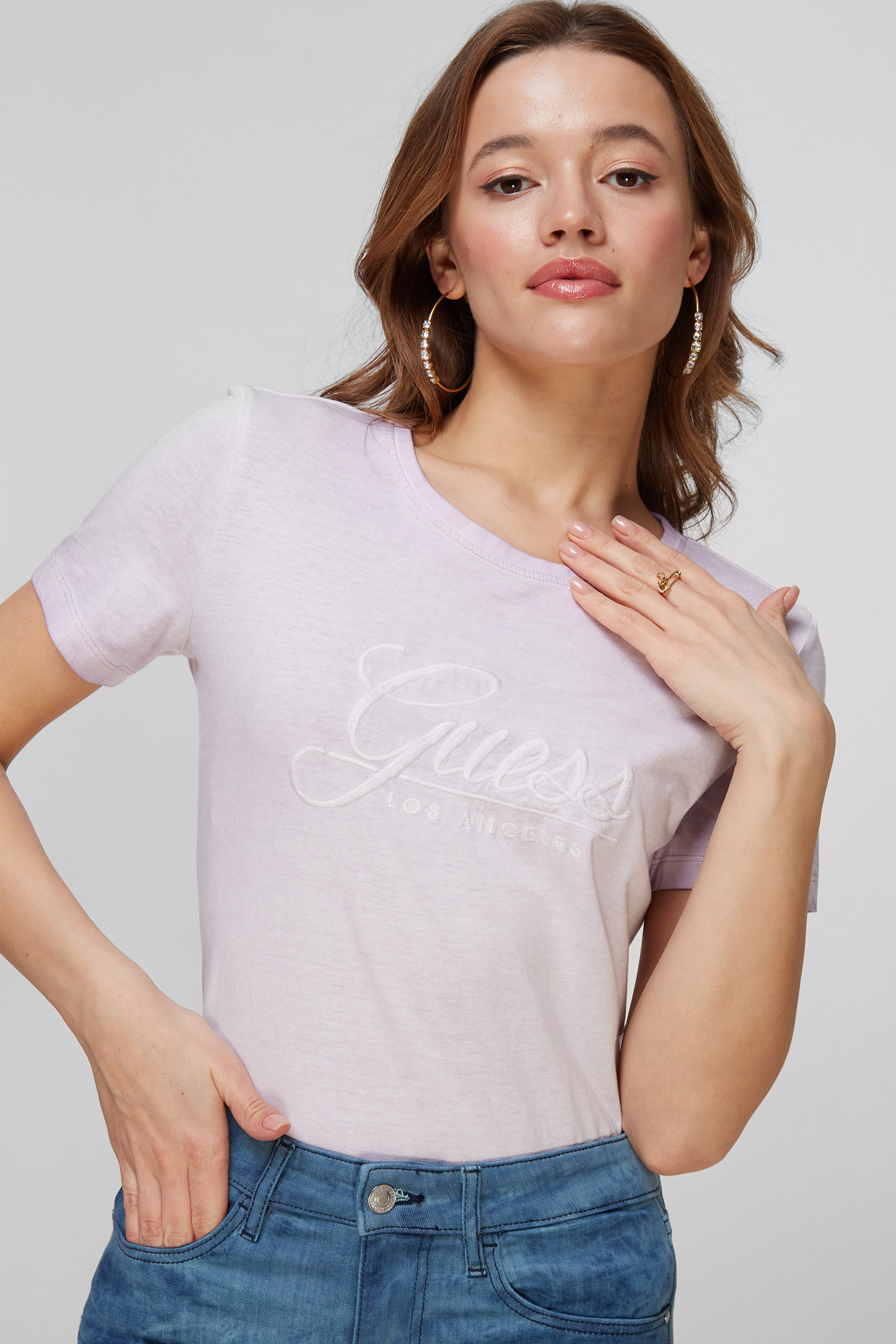 Женская сиреневая футболка Guess W2GI09.I3Z00;G4R4