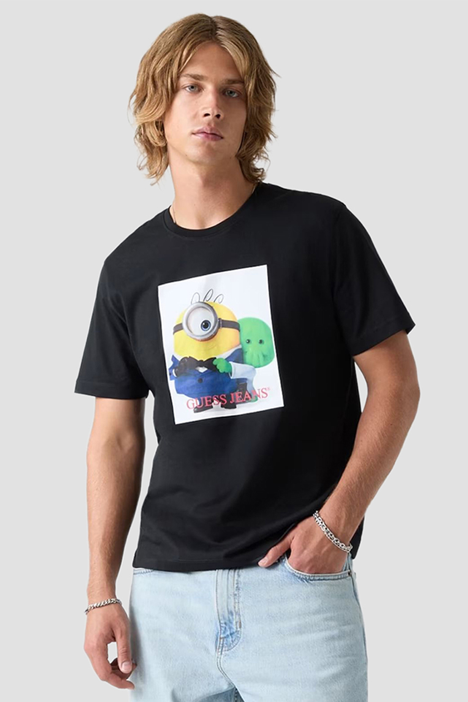 Мужская черная футболка GJ X Minions Guess Jeans M6YI82.K6411;JBLK