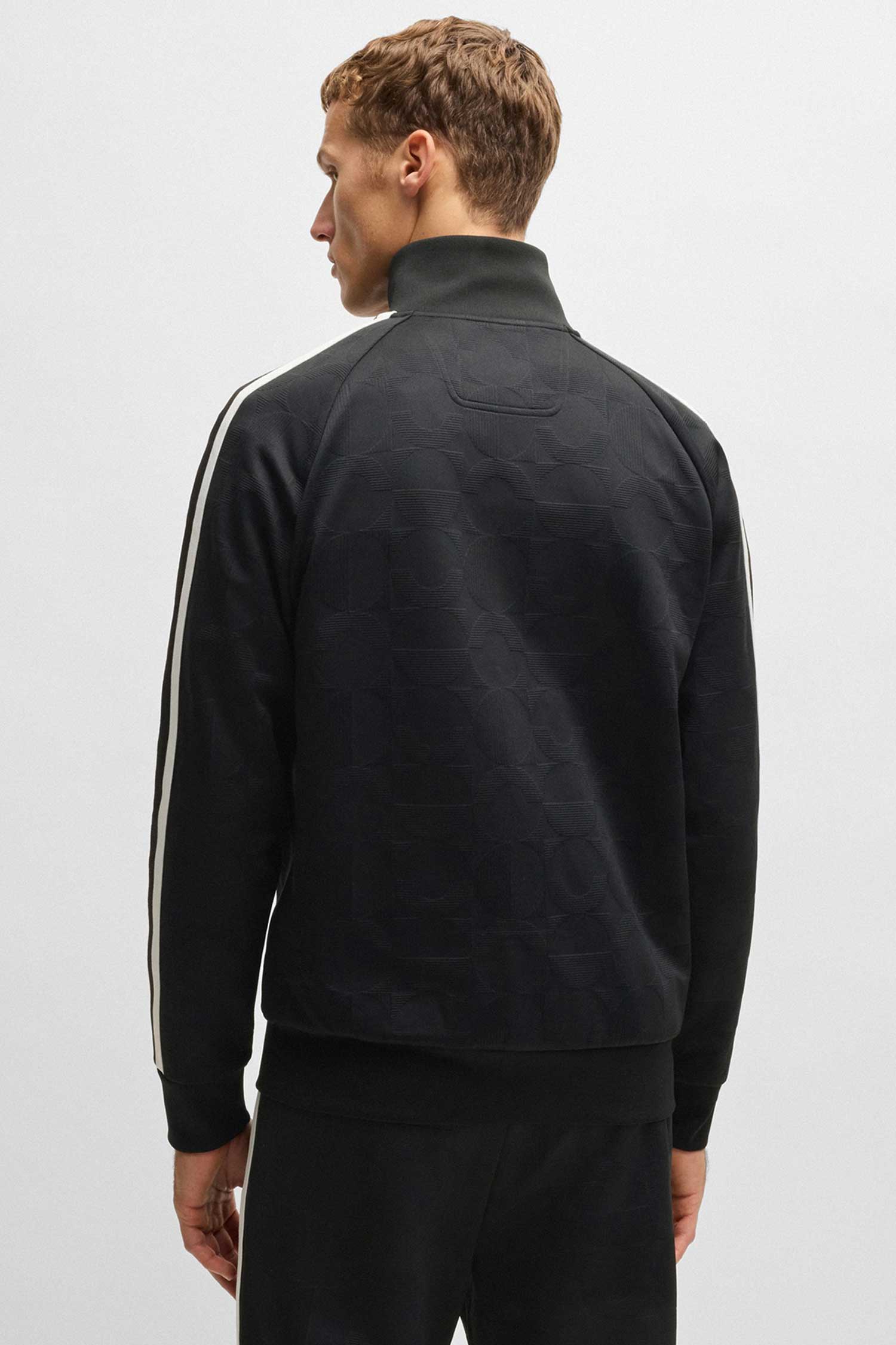 Мужская черная спортивная кофта с узором BOSS 50537370;001