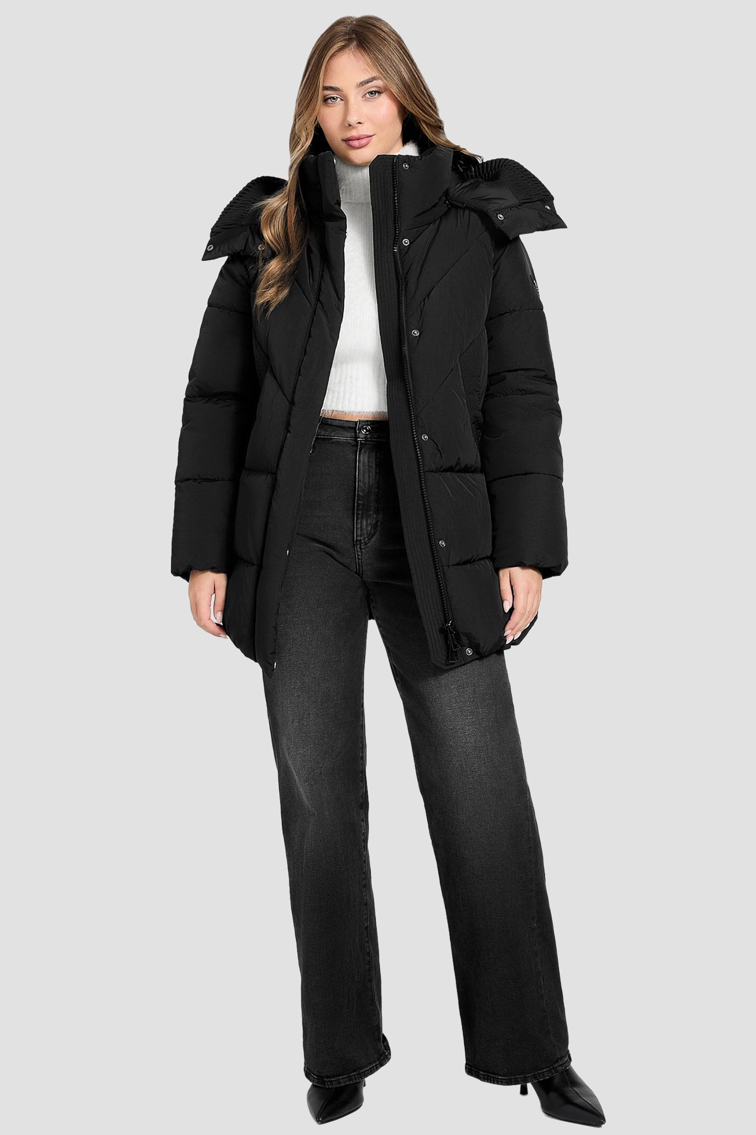 Жіноча чорна куртка Guess W5BLBK.W0492;JBLK