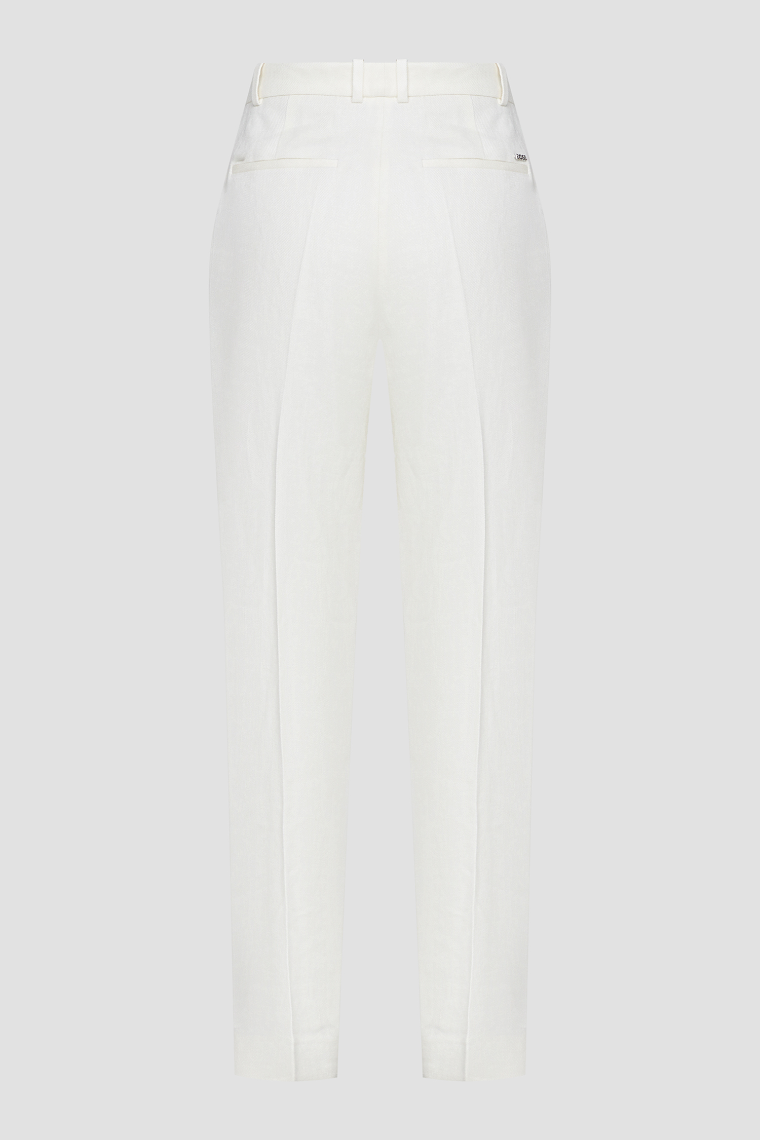 Женские белые льняные брюки BOSS 50512869;118