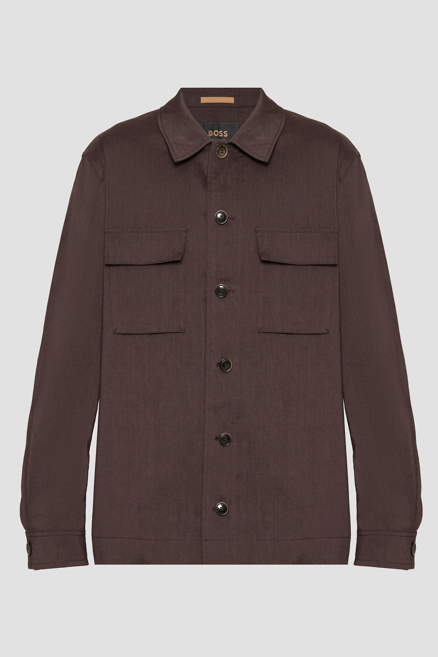 Мужская коричневая льняная рубашка BOSS 50539503;203