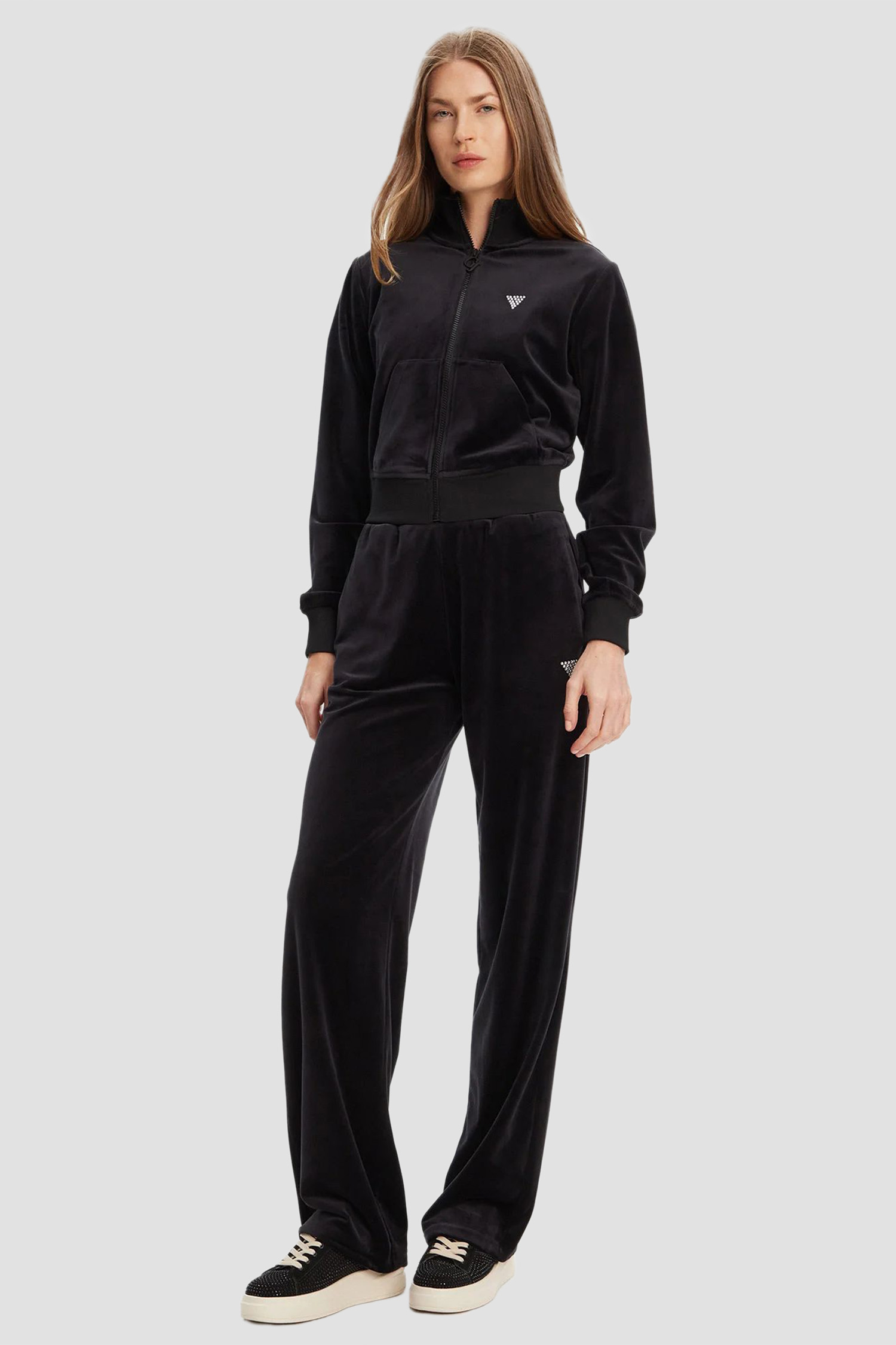 Жіноча чорна кофта на блискавці Guess V3BQ22.K0232;JBLK