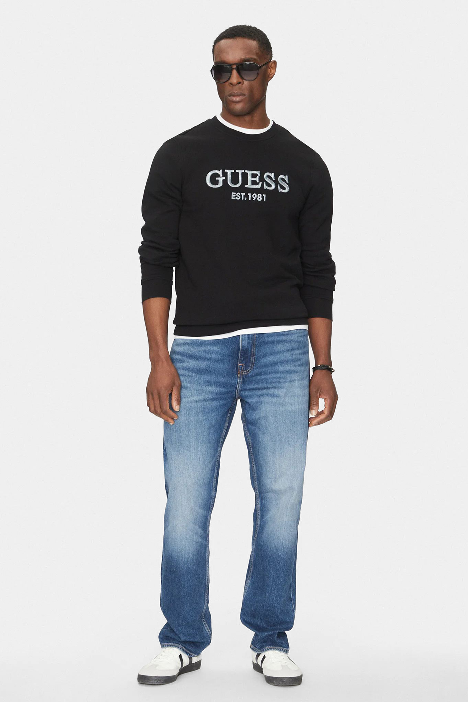 Мужской черный свитшот Guess M5GQ08.KCN01;JBLK