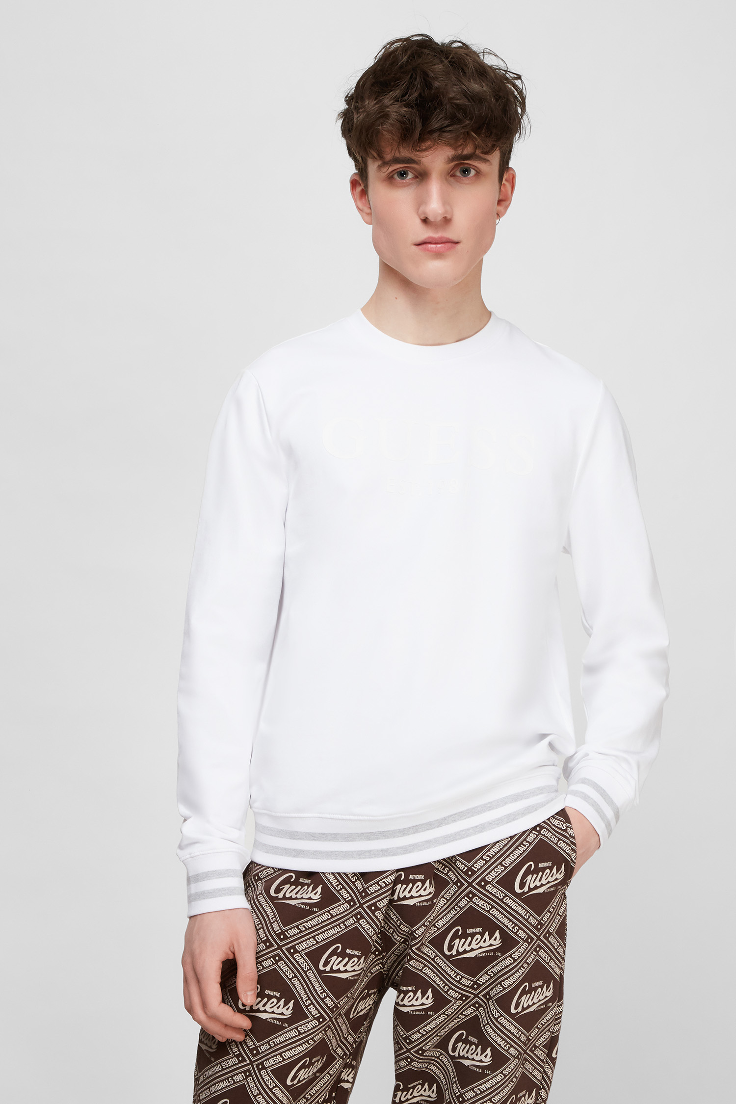 Мужской белый свитшот Guess M2RQ08.K6ZS1;G011 — Ultrashop