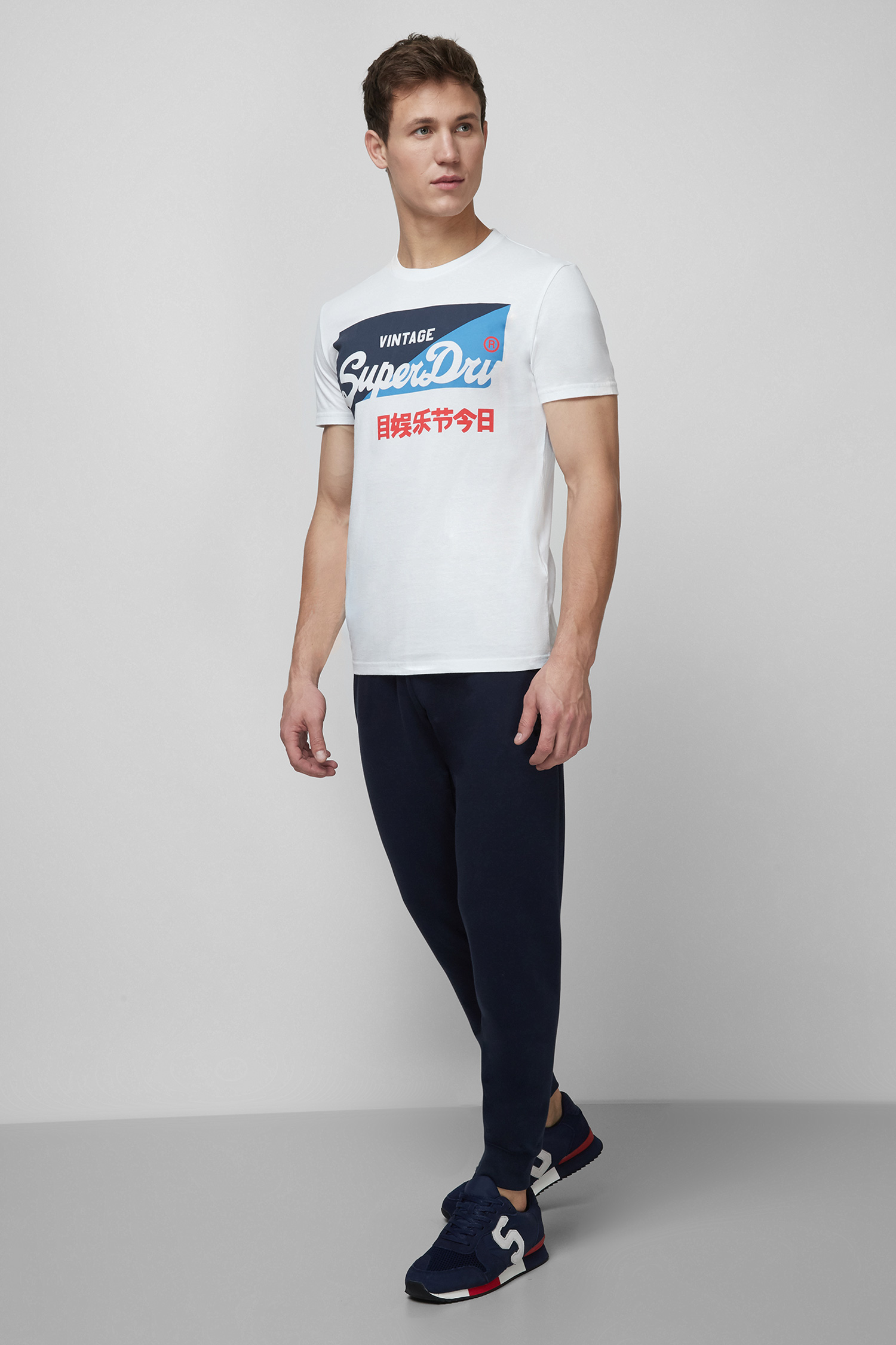 Мужская белая футболка с принтом SuperDry M1010346A;01C