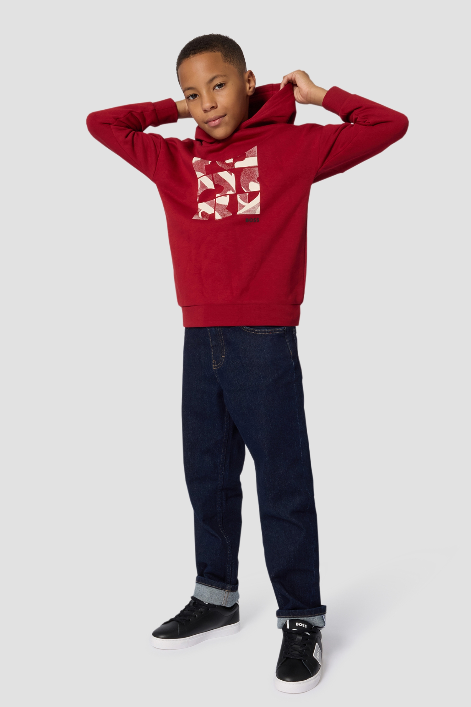 Дитяче червоне худі BOSS kids J52353;96D