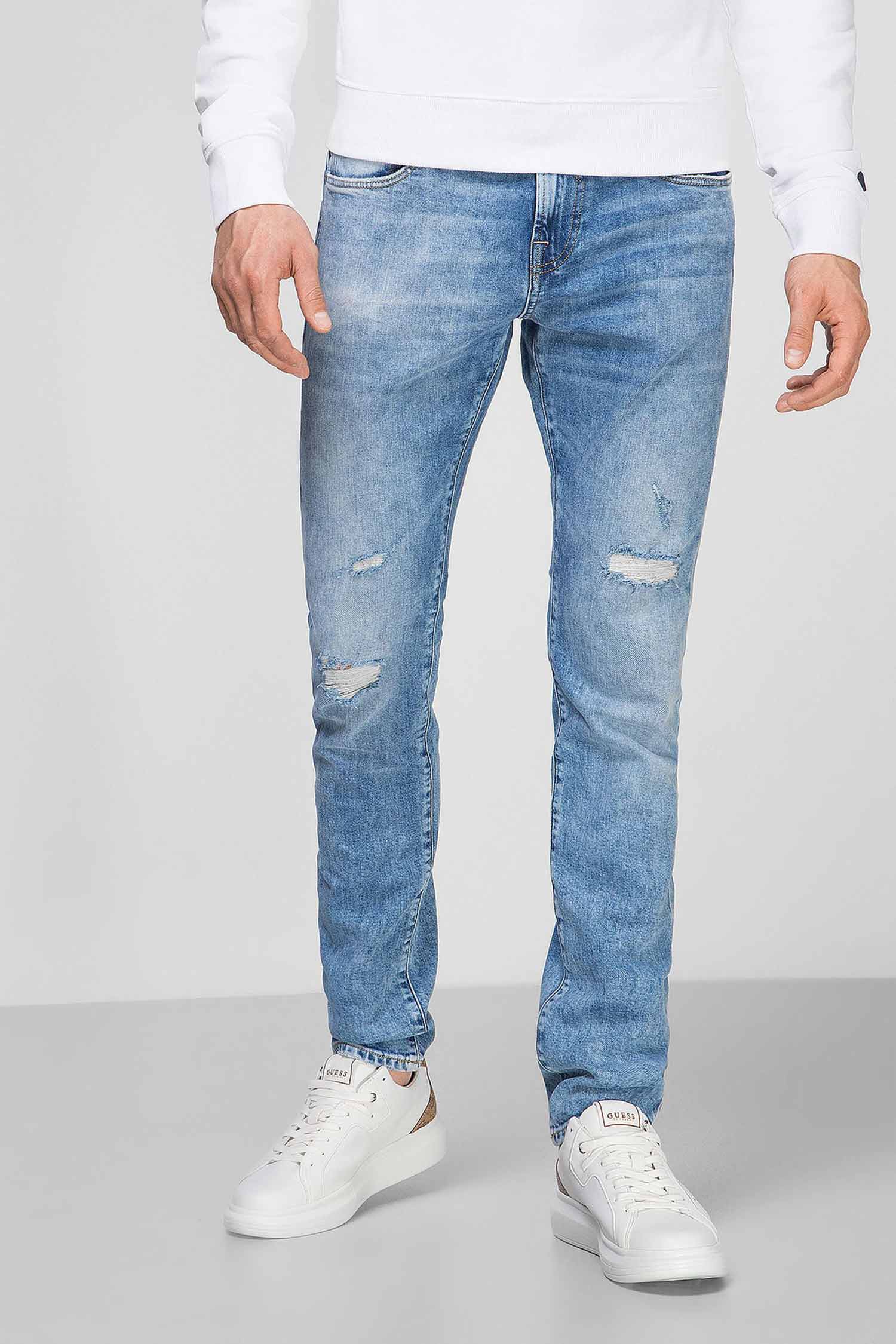 Чоловічі блакитні джинси Chris Skin Tight Guess M02A27.D3Y94;REDE