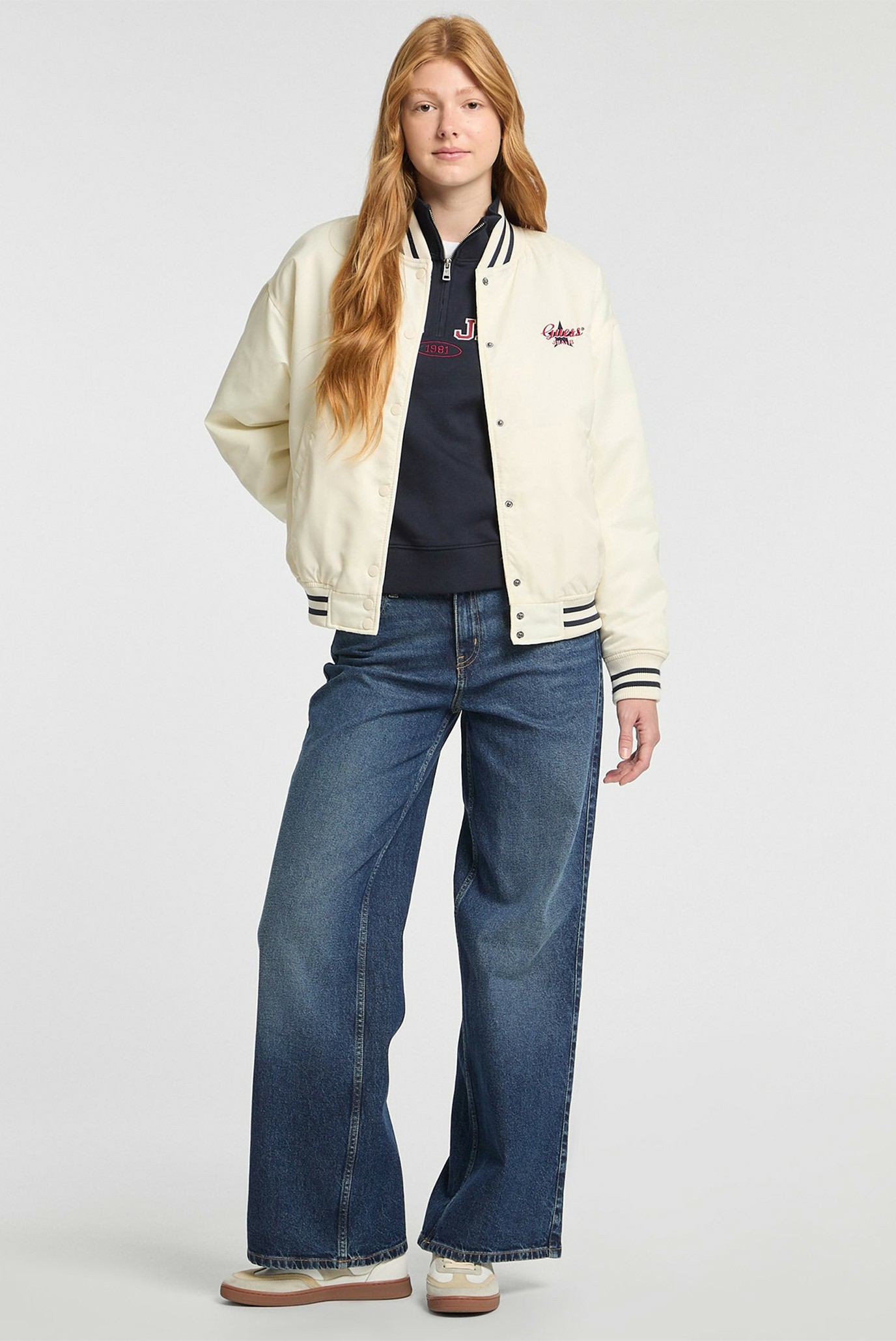 Жіночий білий бомбер Guess Jeans W5RL43.WHAA2;G053