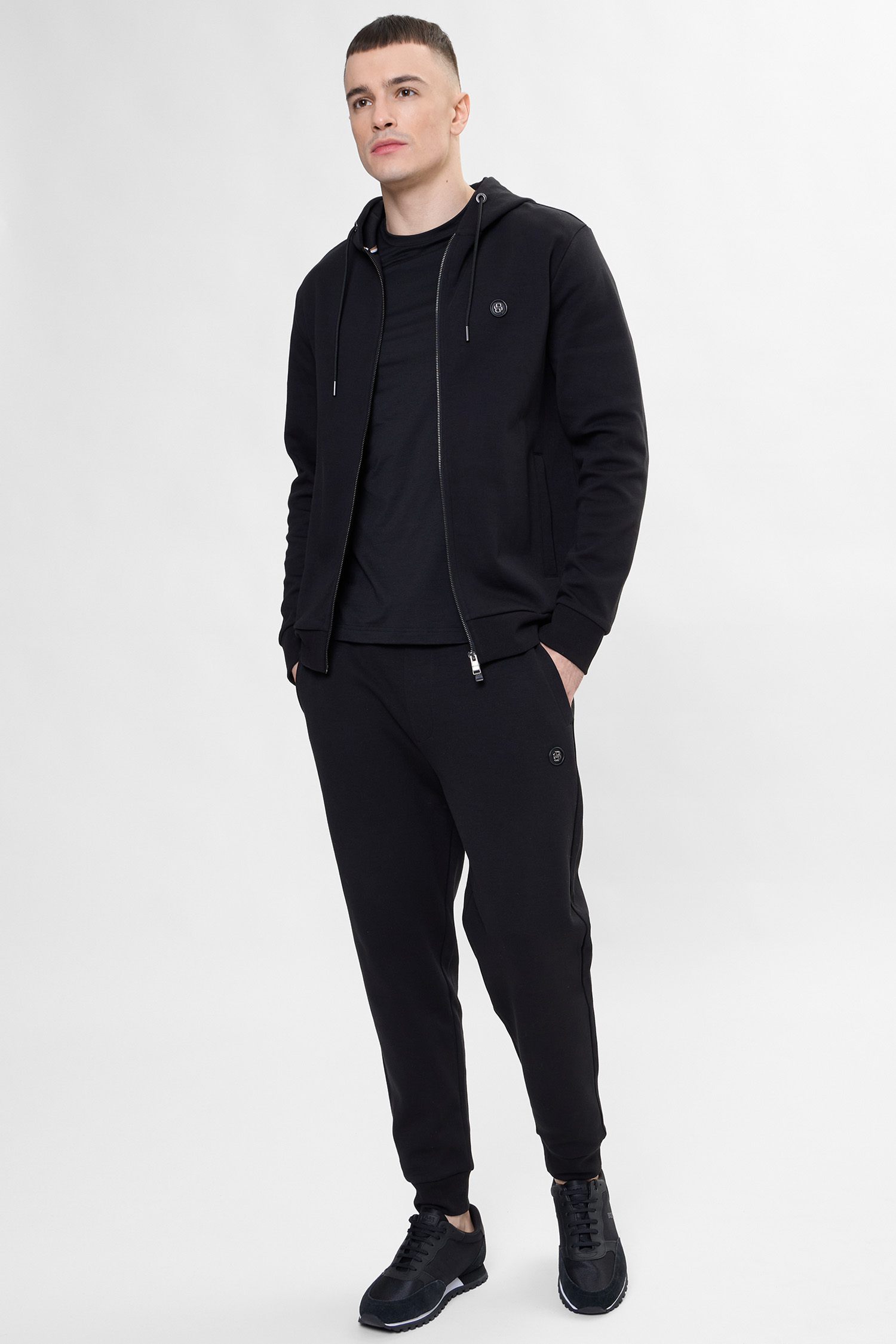 Чоловіча чорна кофта на блискавці BOSS 50555851;001