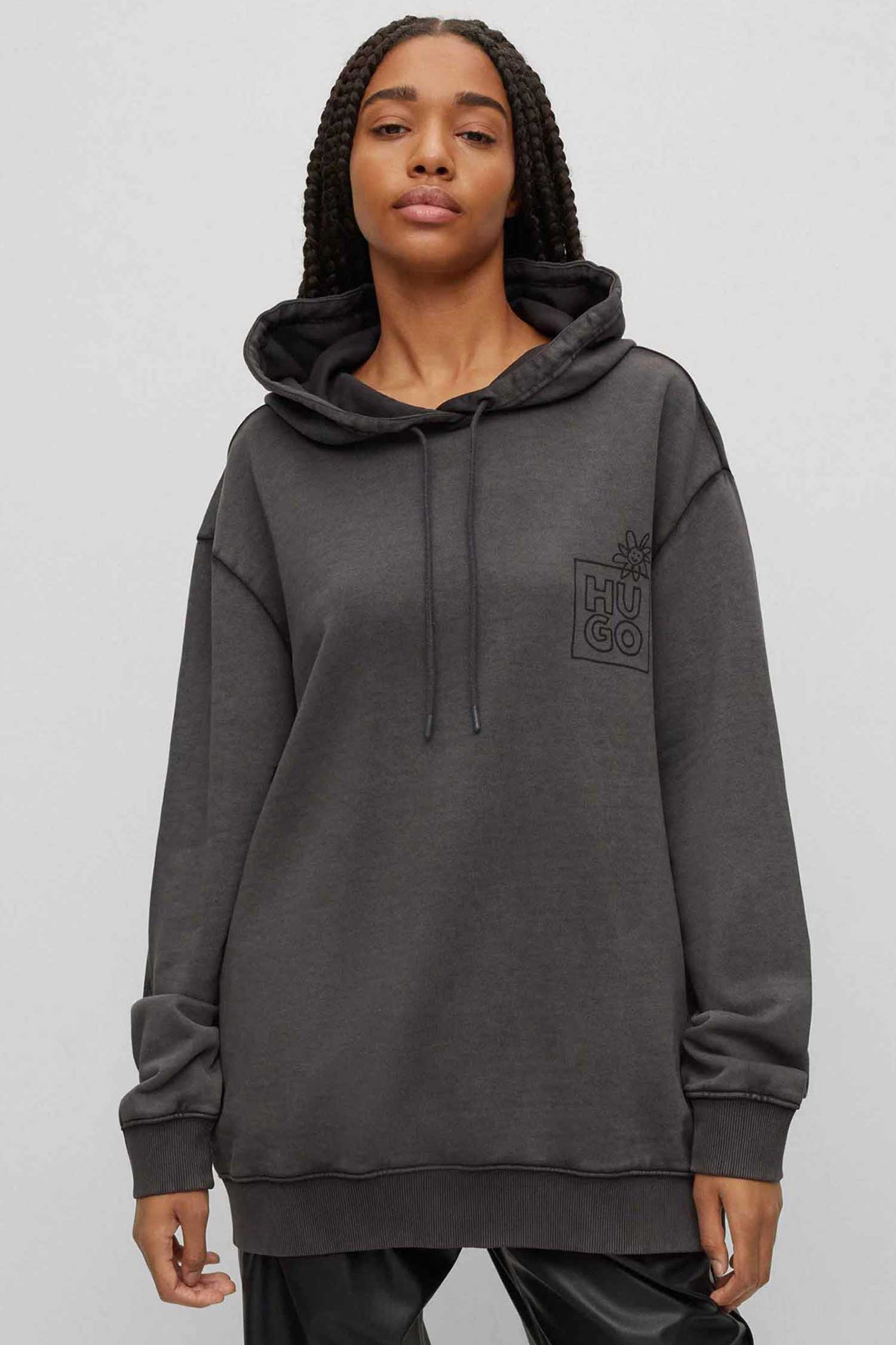 Женское черное худи HUGO 50495069;001