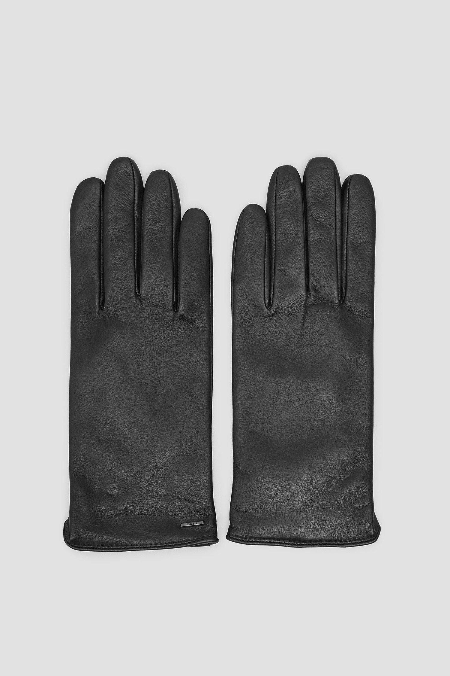 Женские черные кожаные перчатки BOSS 50437288;001