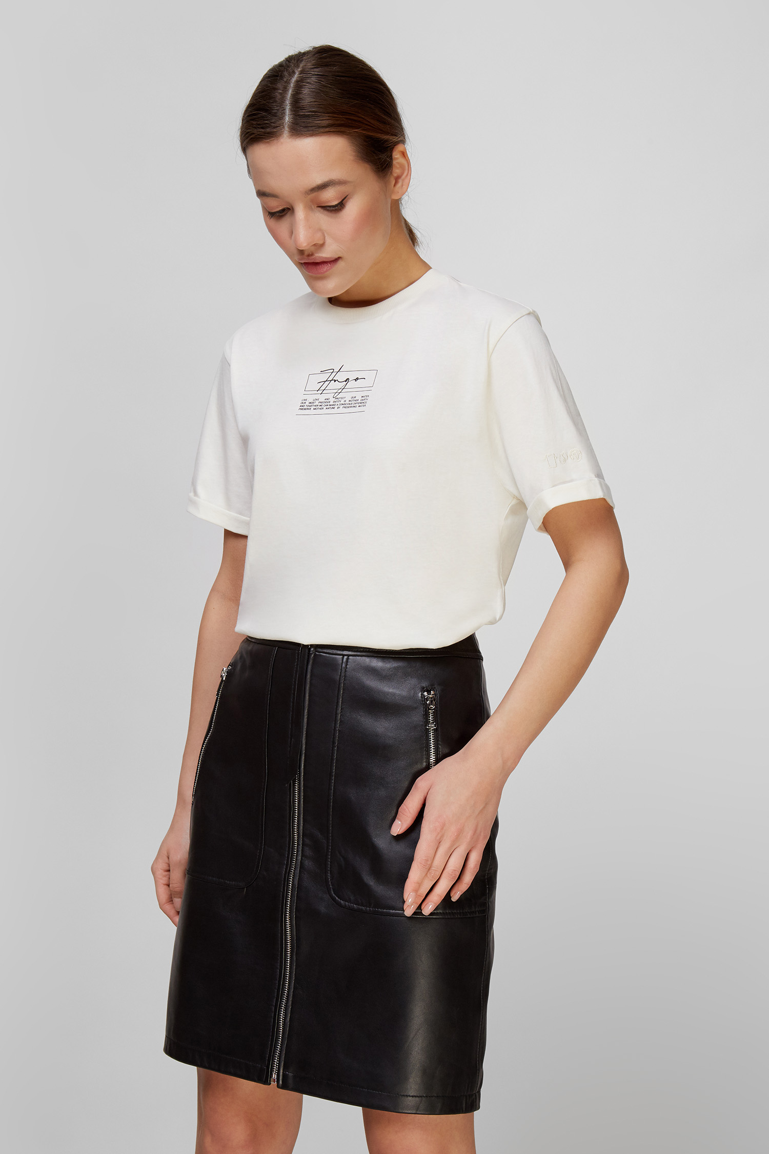 Женская белая футболка HUGO 50467321;110