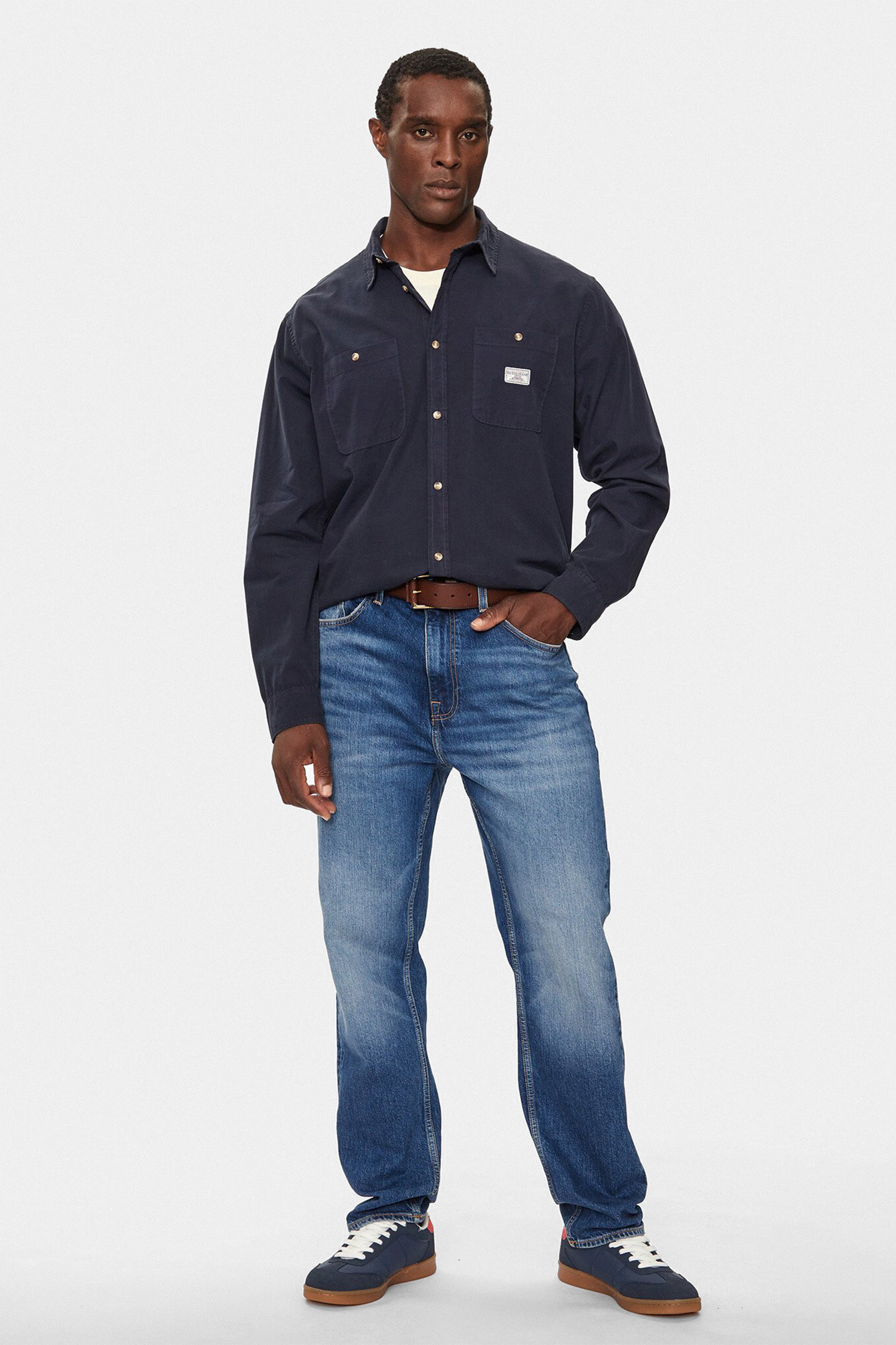 Чоловіча темно-синя сорочка Guess Jeans M4YH37.WGCF1;A71W