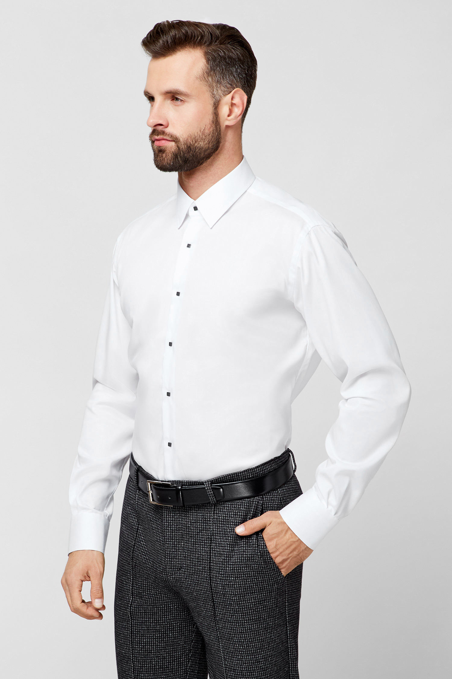 Мужская белая рубашка Karl Lagerfeld 500699.605000;10 — Ultrashop