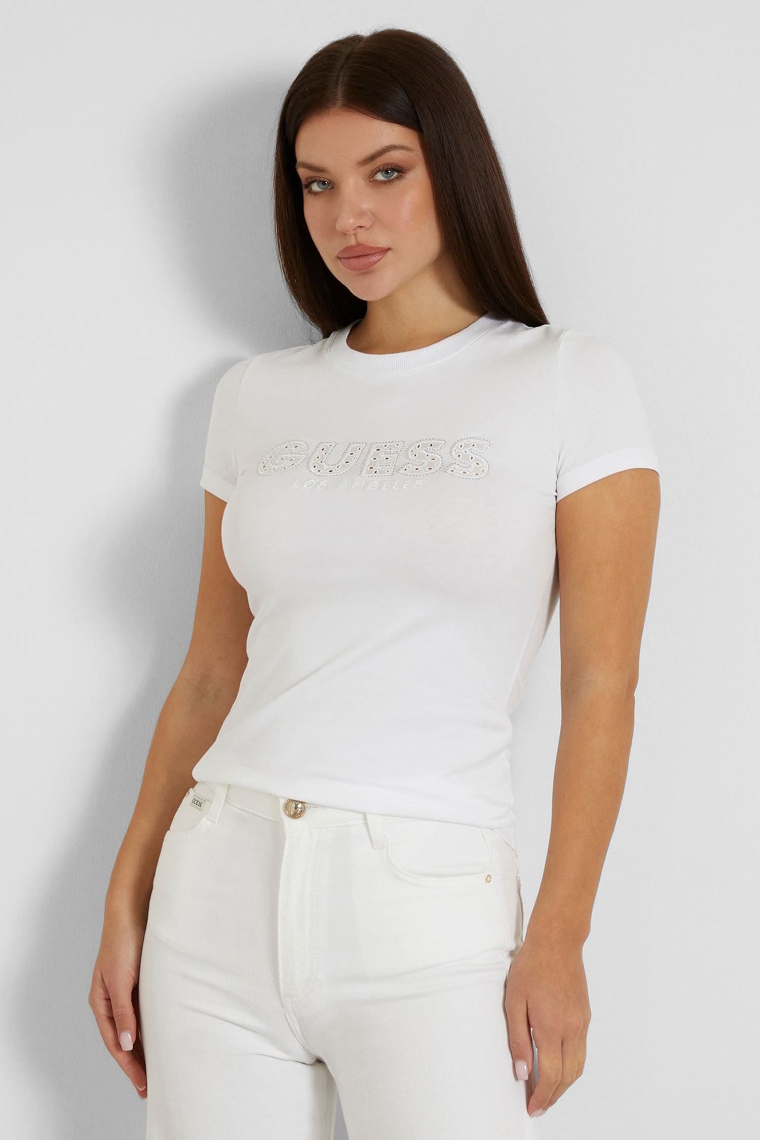Женская белая футболка Guess W4GI14.J1314;G011