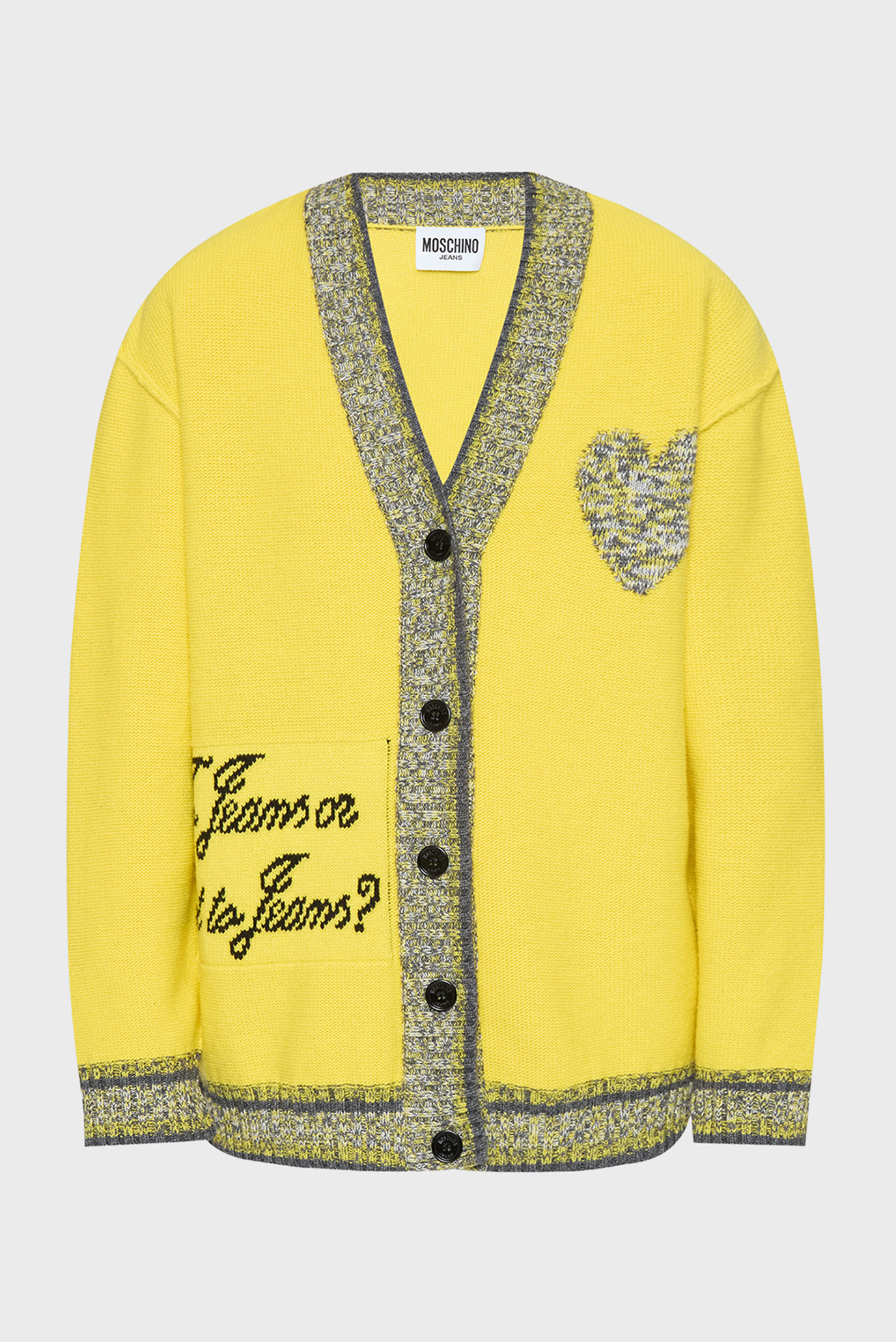 Женский желтый шерстяной кардиган Moschino A0926.8204;1027