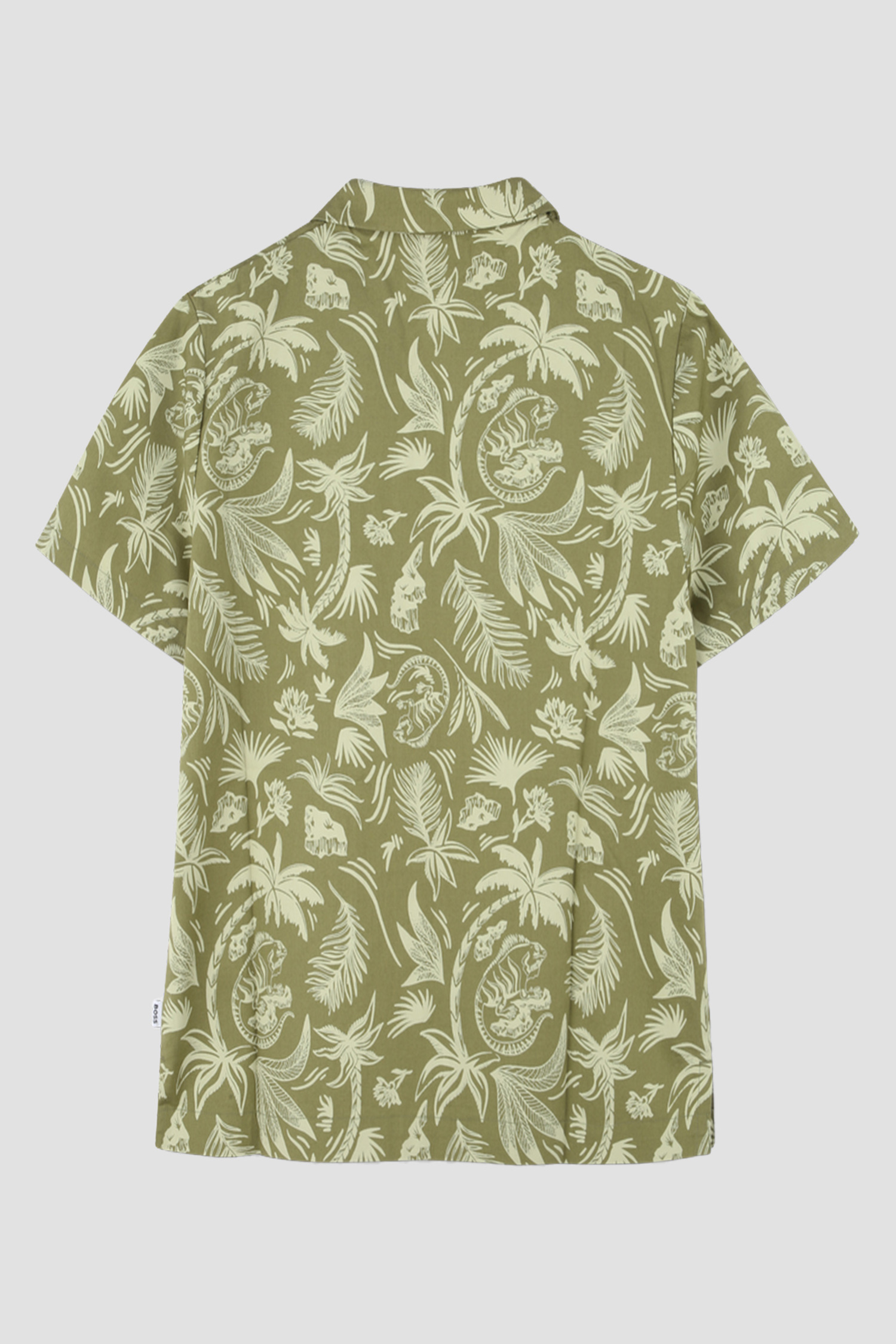 Детская зеленая рубашка с узором BOSS kids J52007;673