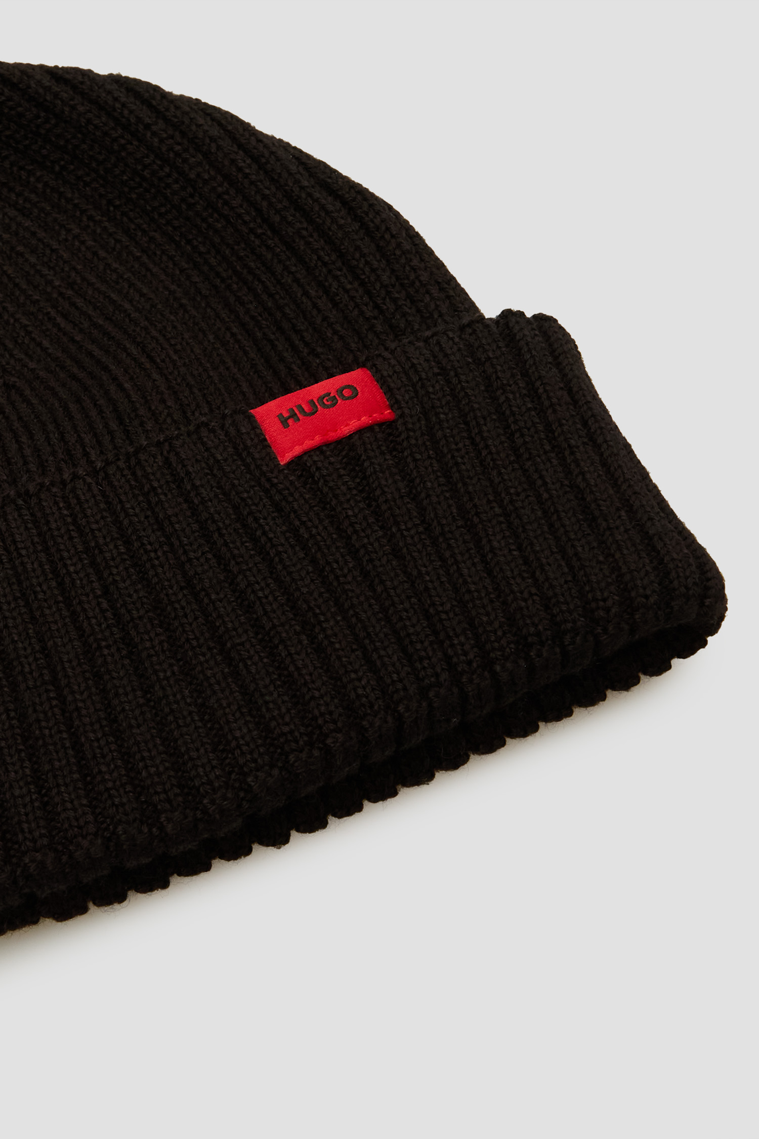 Мужская черная шерстяная шапка HUGO 50551267;001