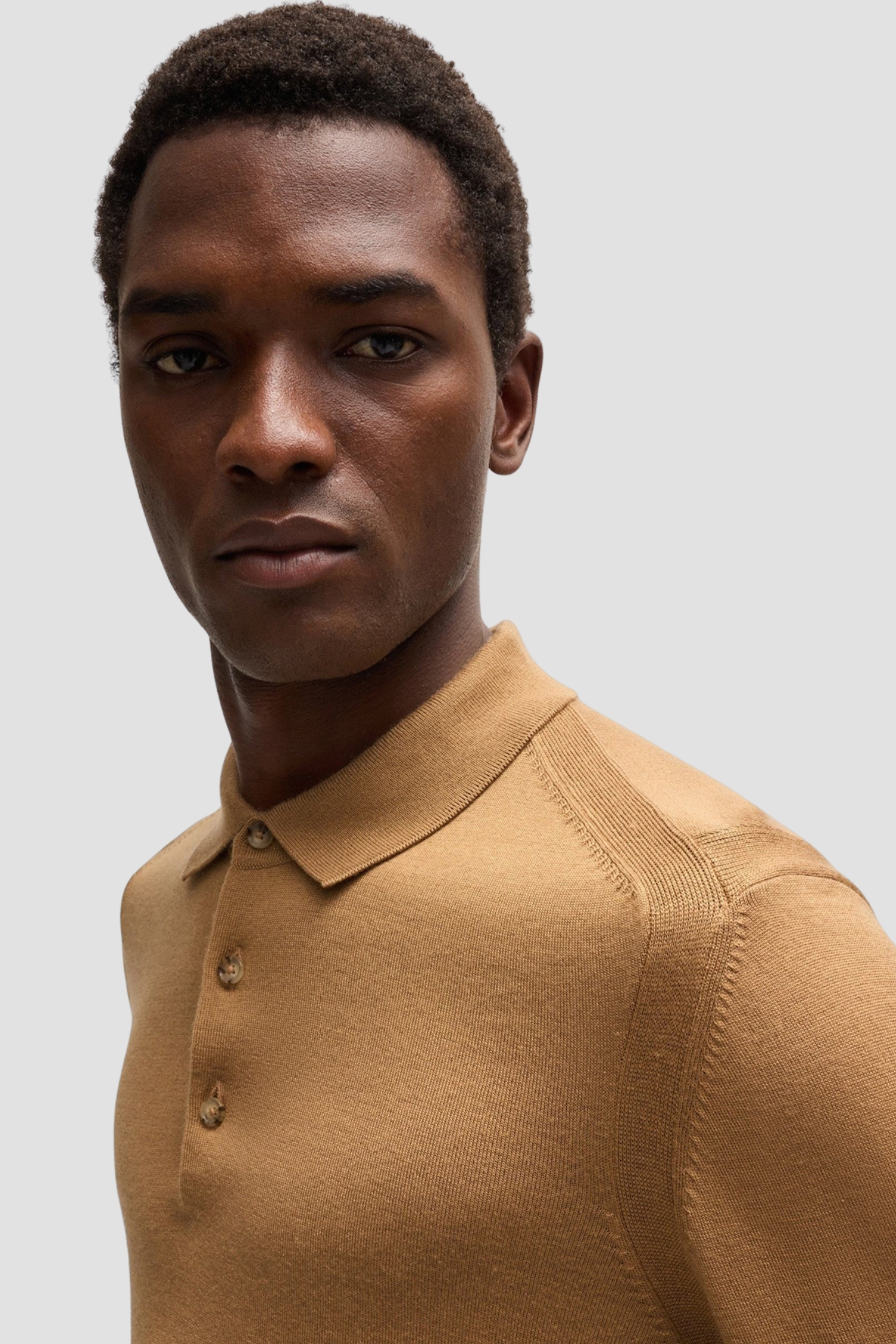 Мужское бежевое шерстяное поло BOSS 50509224;260