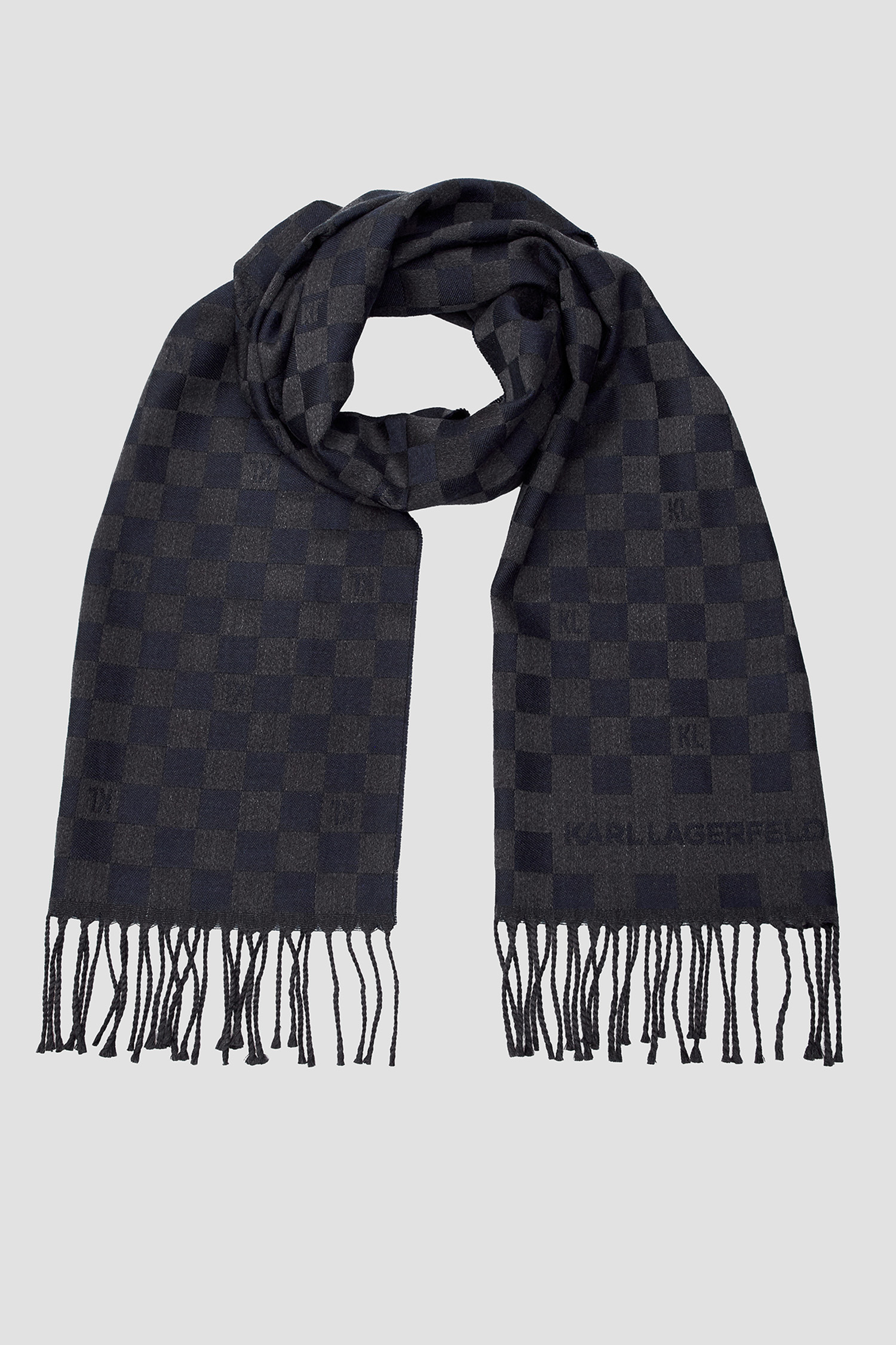 Чоловічий вовняний картатий шарф Karl Lagerfeld 544131.805001;690