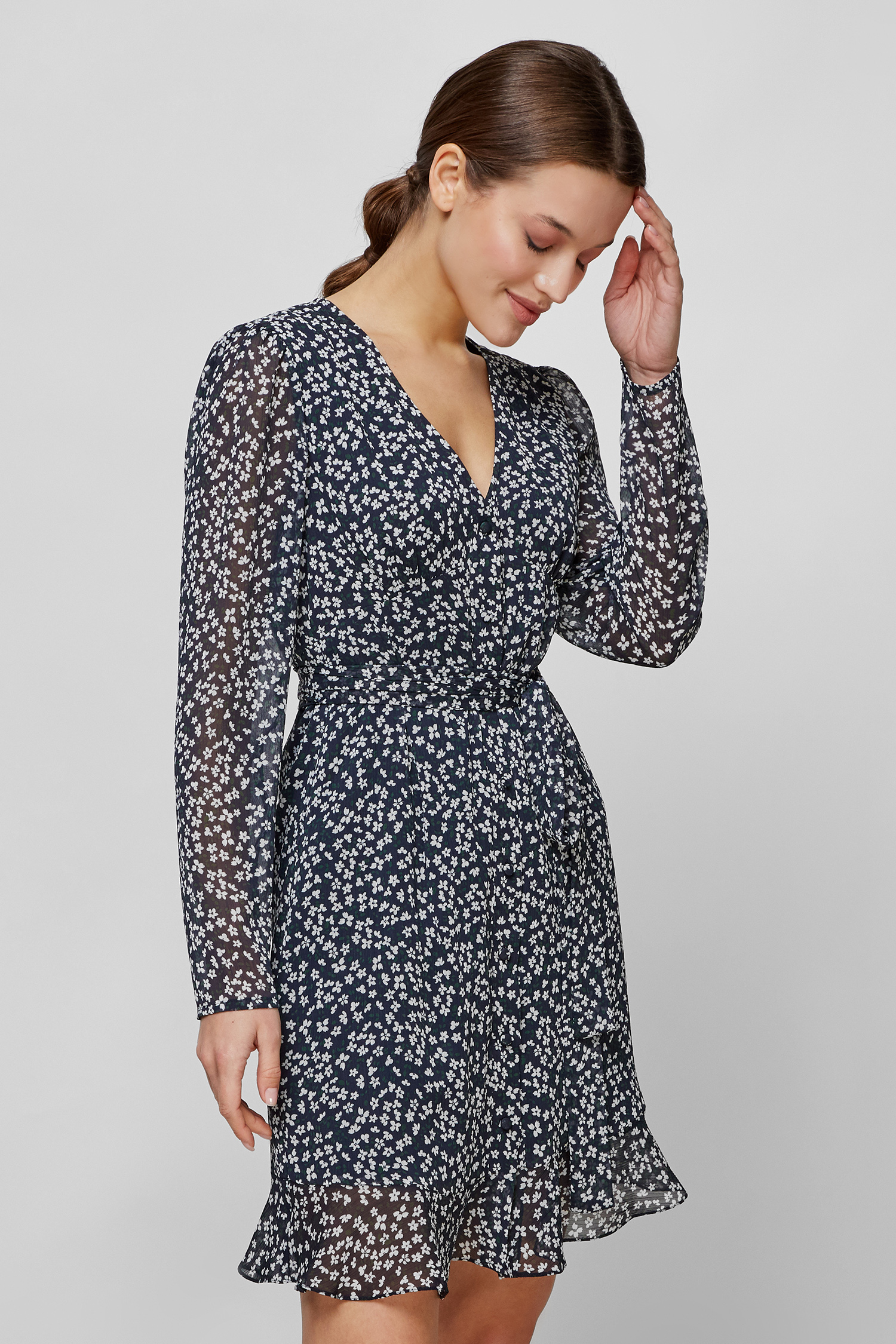 Женское темно-синее платье с узором HUGO 50471853;963