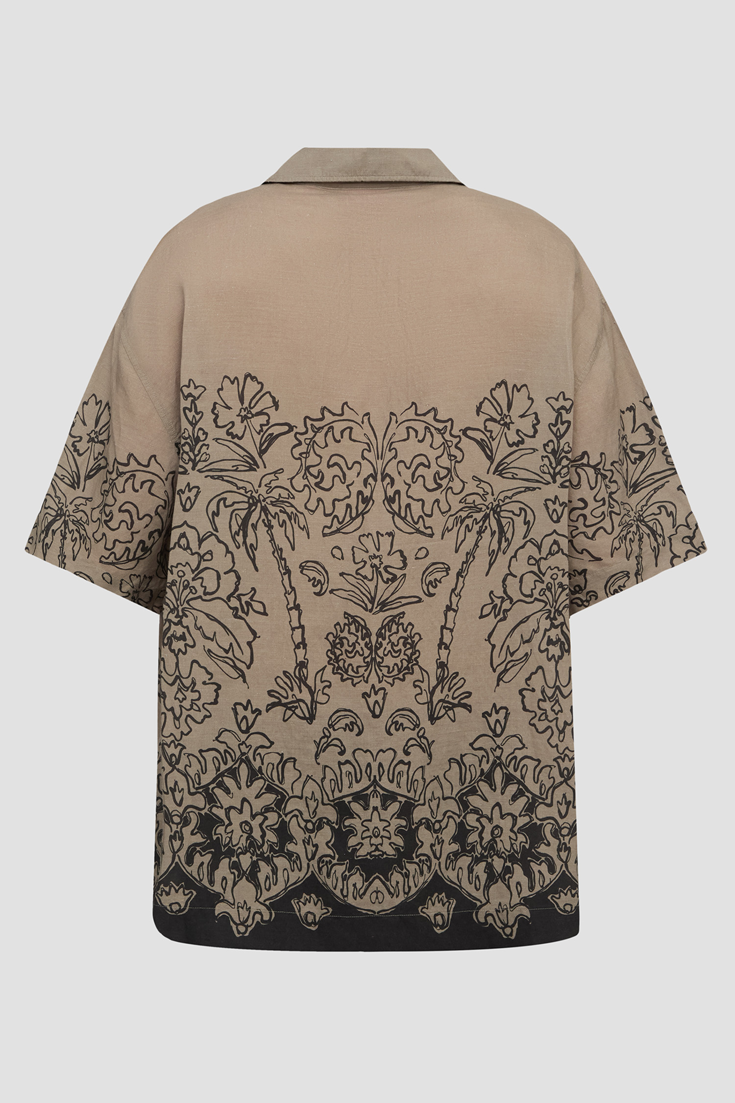 Мужская оливковая льняная рубашка с узором HUGO 50539655;219