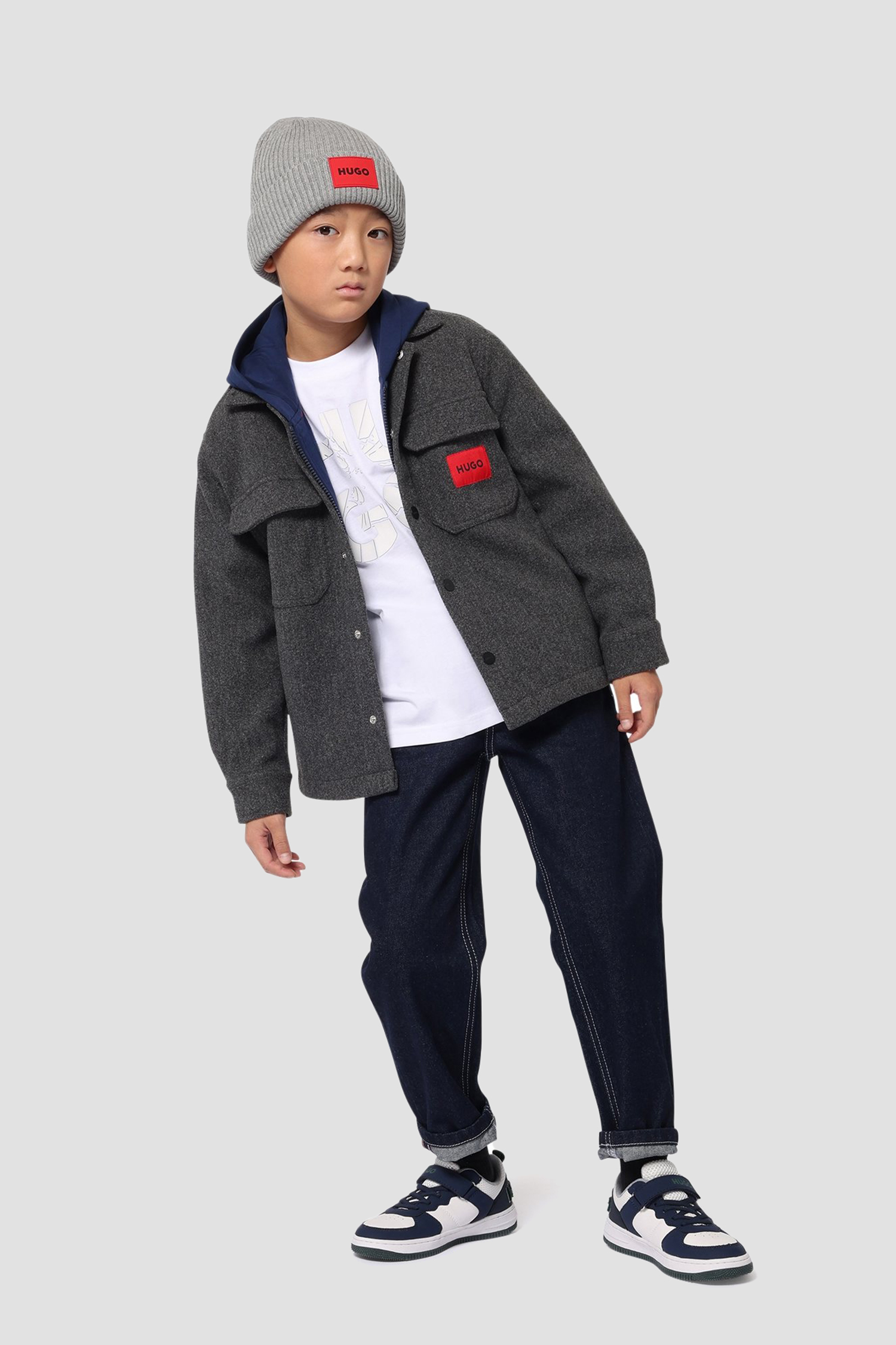 Детские темно-синие джинсы HUGO kids G00193;Z09