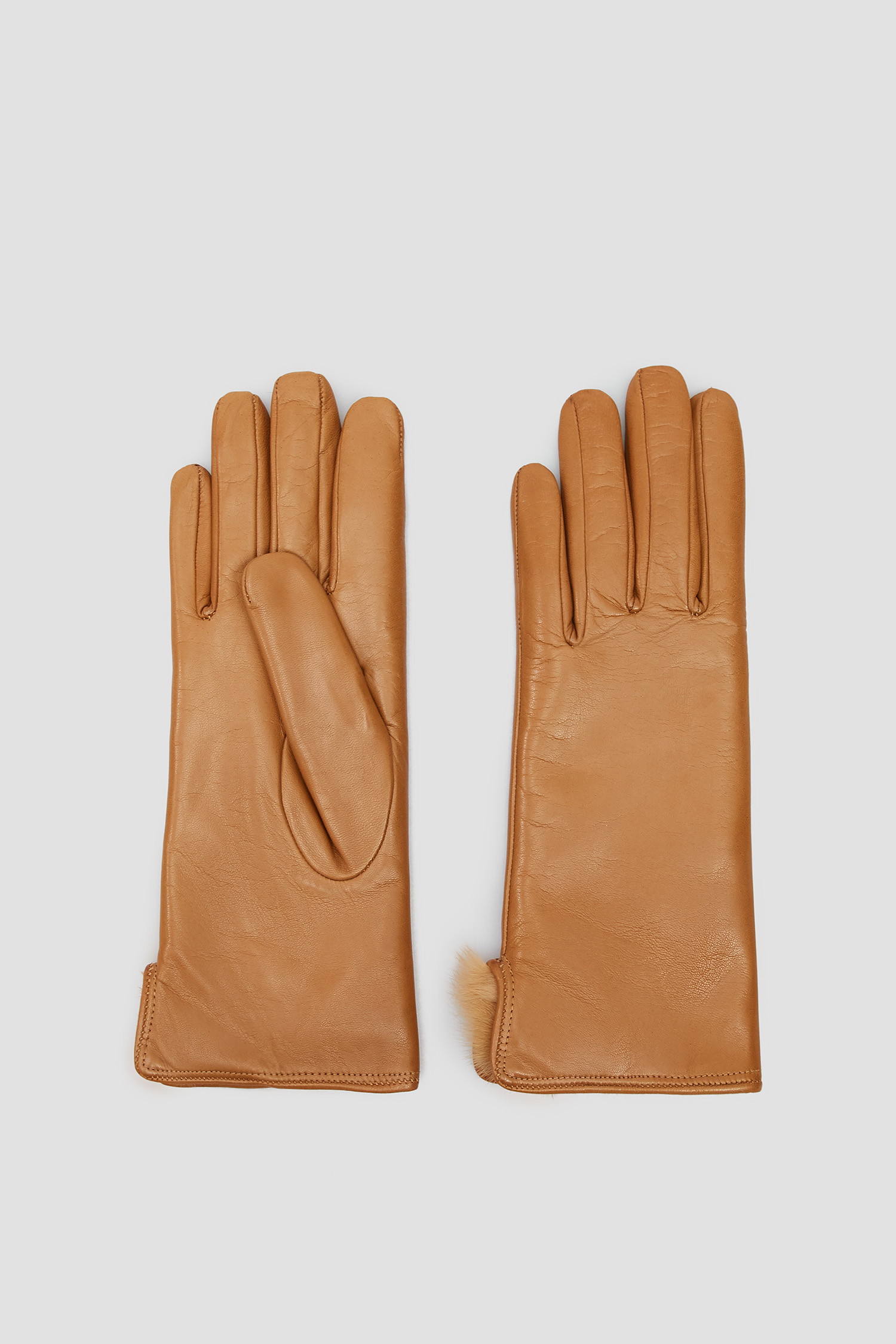 Бежевые кожаные перчатки для девушек Baldinini F2B103NAPP;2000